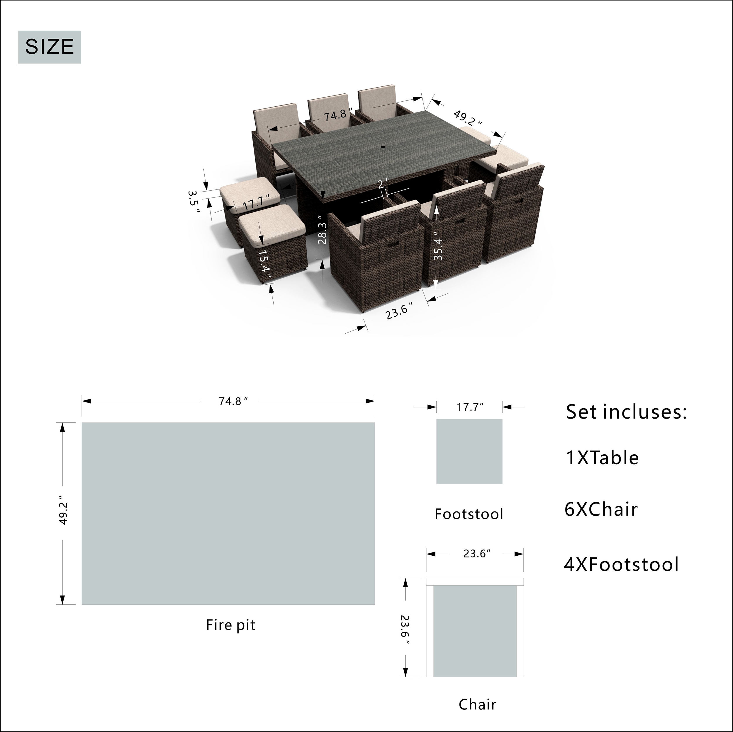 Moda Furnishings C-PAD-3234-B Patio-Dining-Sets - View #2