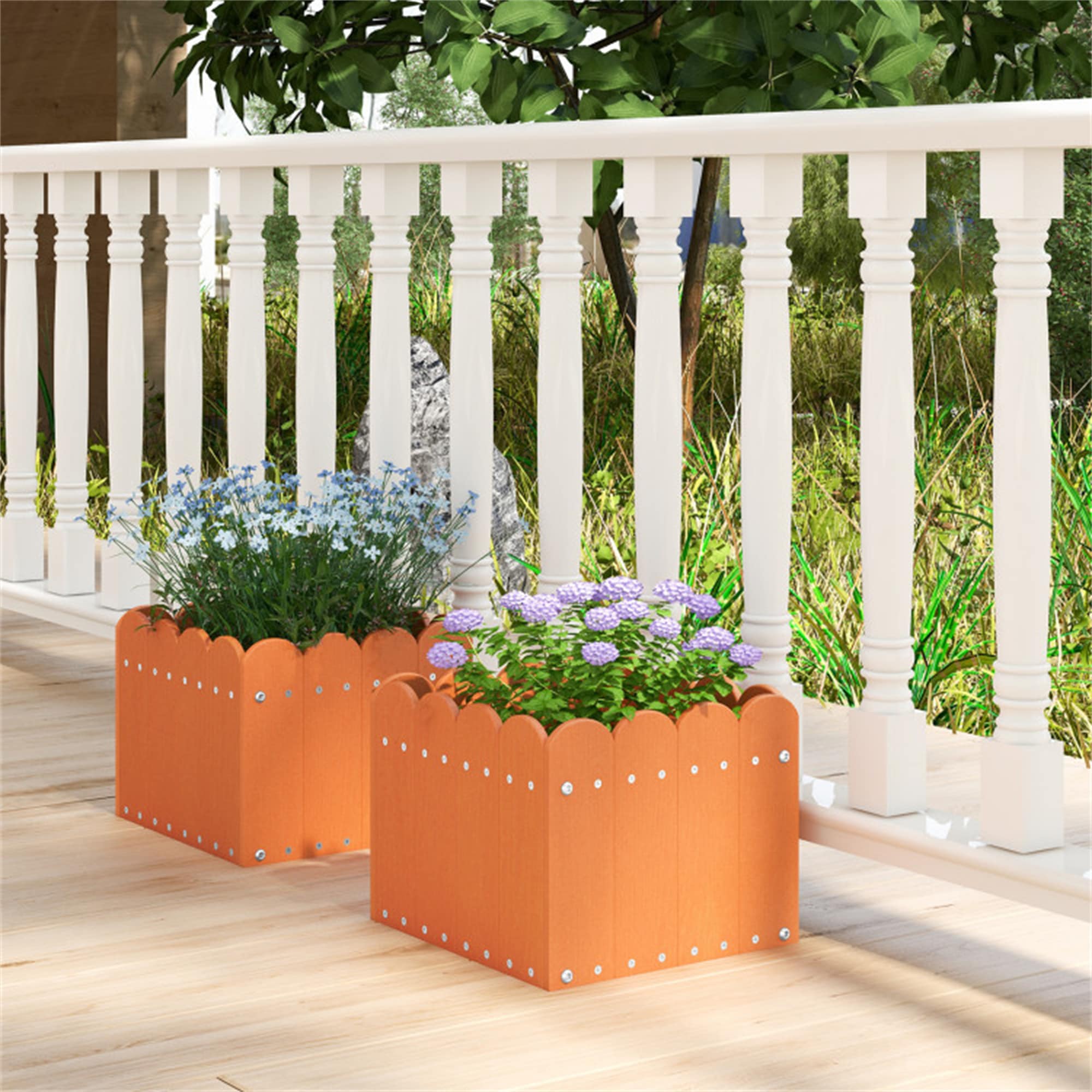 BABOOM BOM-115YW-2-CO 12-in W x 12.5-in L x 10-in H orange/hdpe HDPE Raised Planter Box