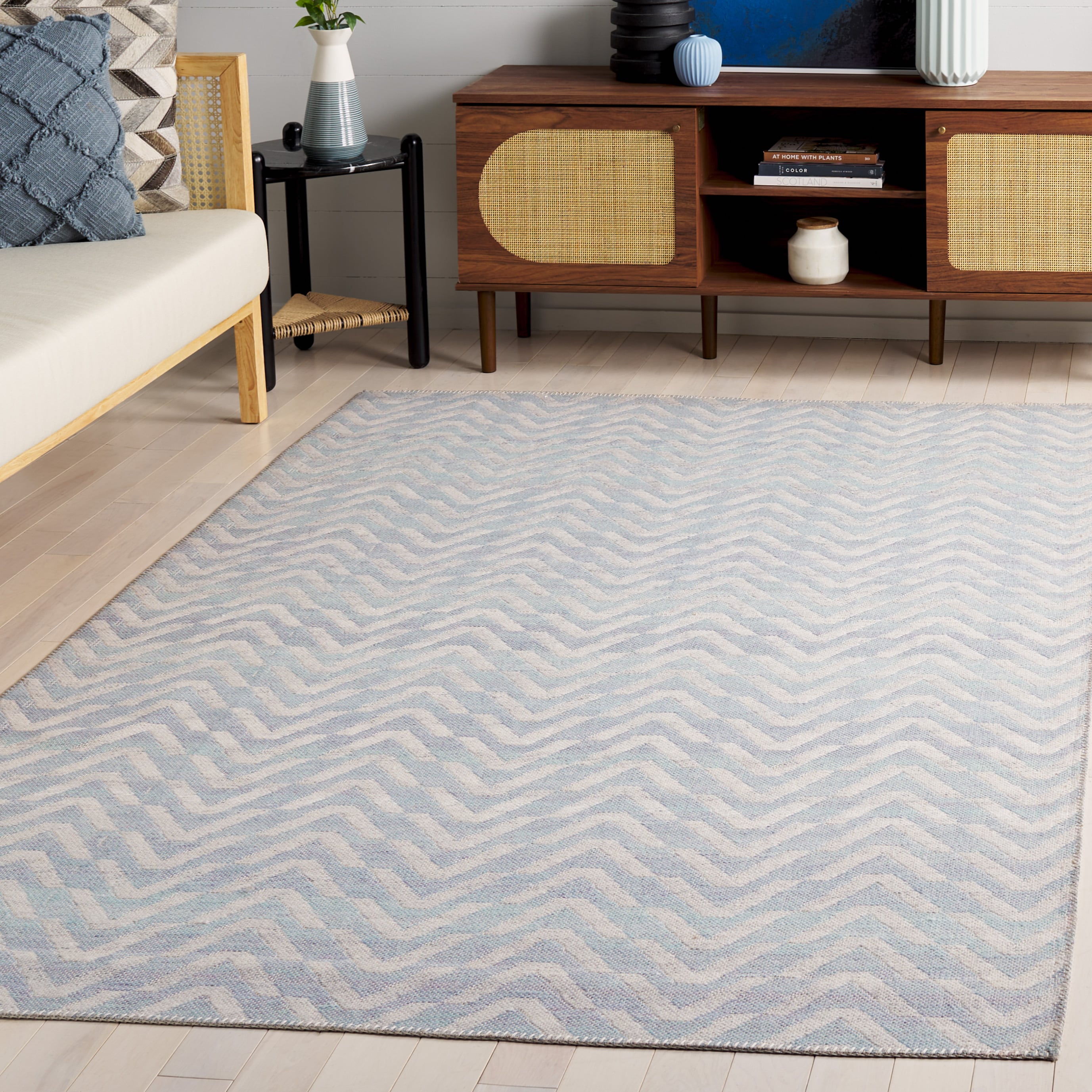 Cabo 366K Light Blue Beige 5ft x 8ft Contemporary Rug