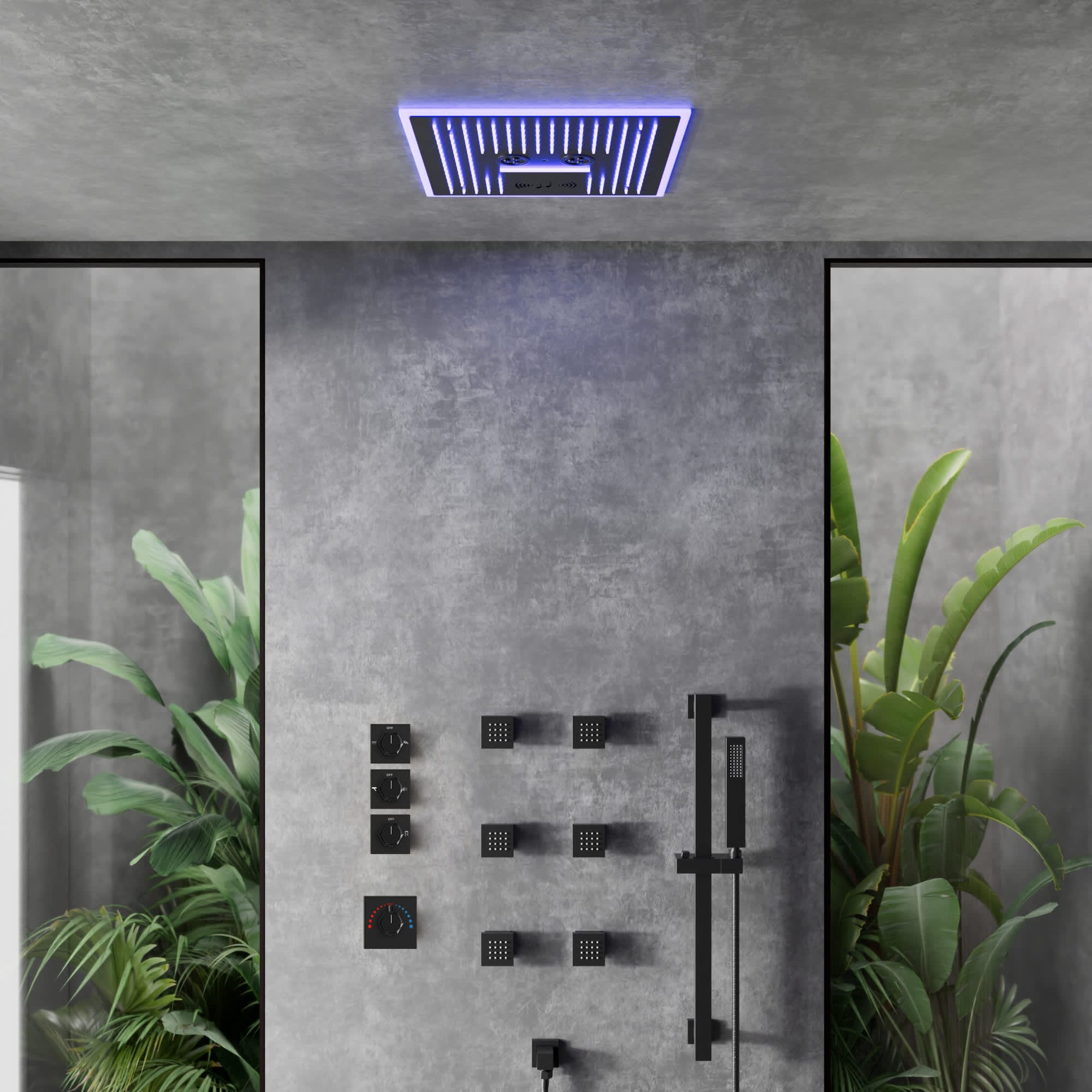 EVERSTEIN SFS-1047-BK16 Showerhead-Bar-Panels - View #2