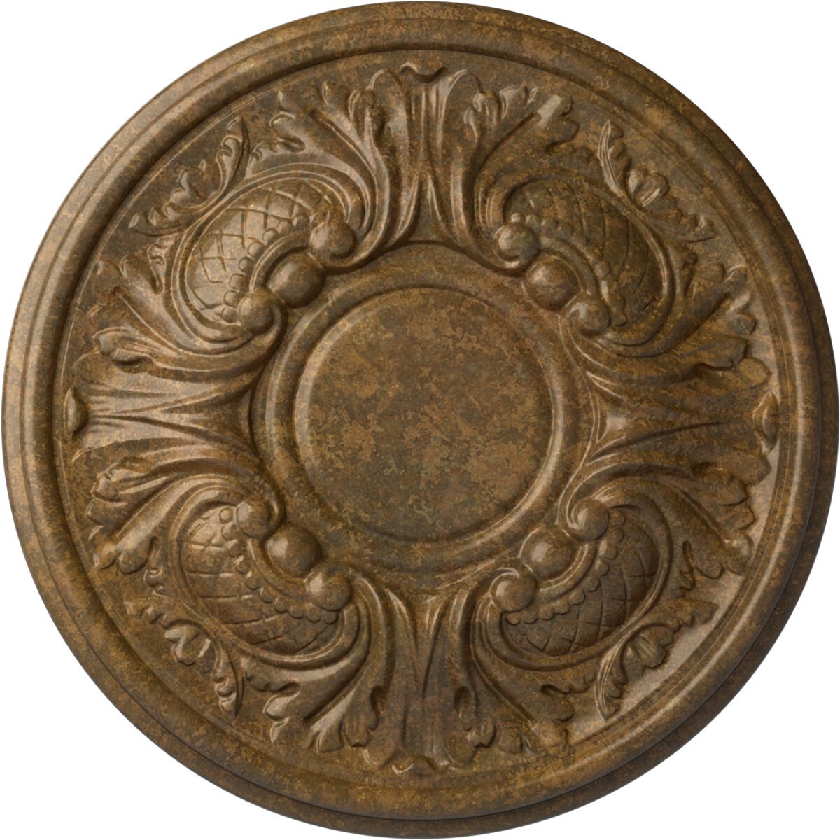 Ekena Millwork CM11WARZS Wakefield 11.75-in W x 11.75-in L Painted Rubbed Bronze Polyurethane Whole Ceiling Medallion