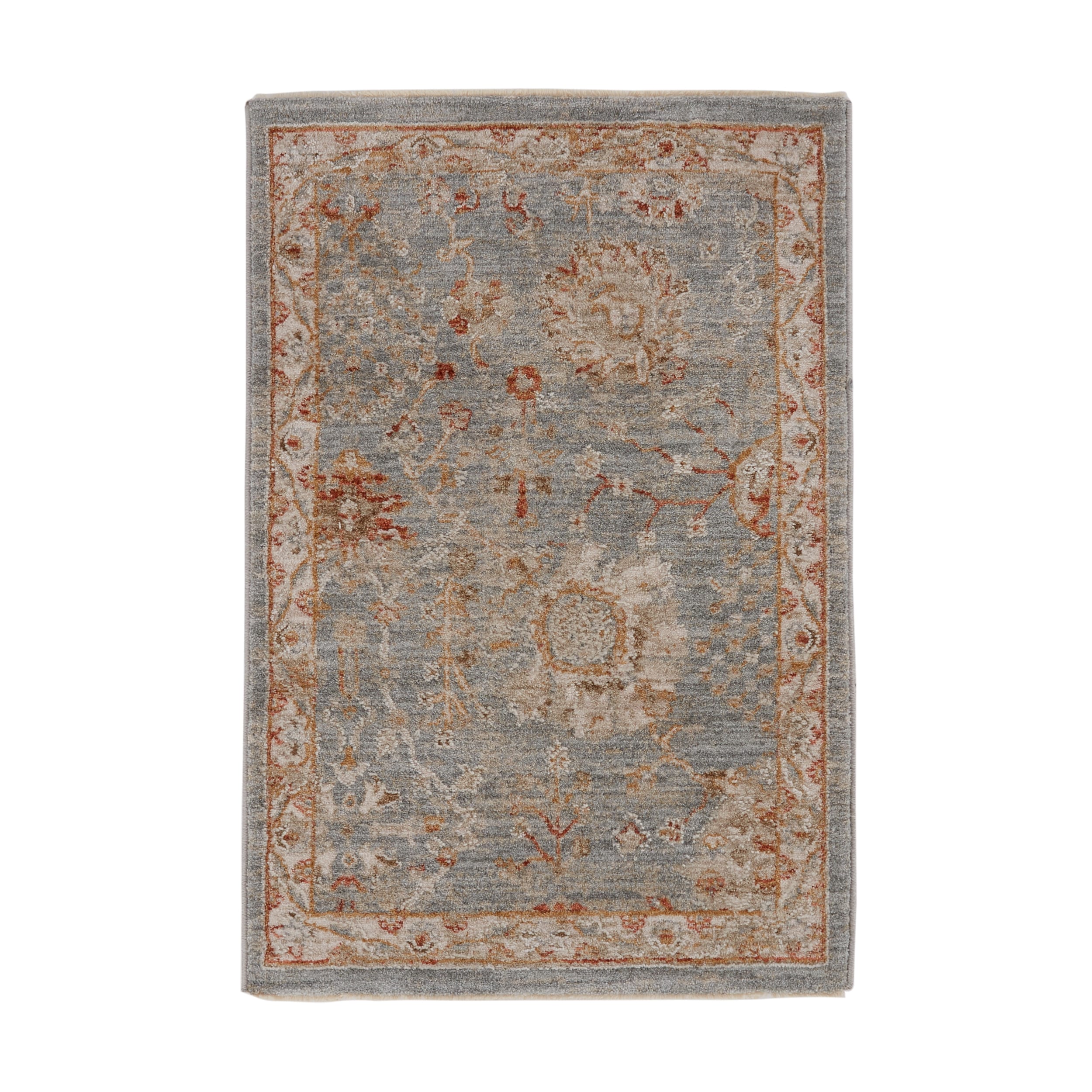 allen + roth with STAINMASTER 2 X 3 (ft) Teal Indoor/Outdoor  Floral/Botanical Throw Rug in the Rugs department at