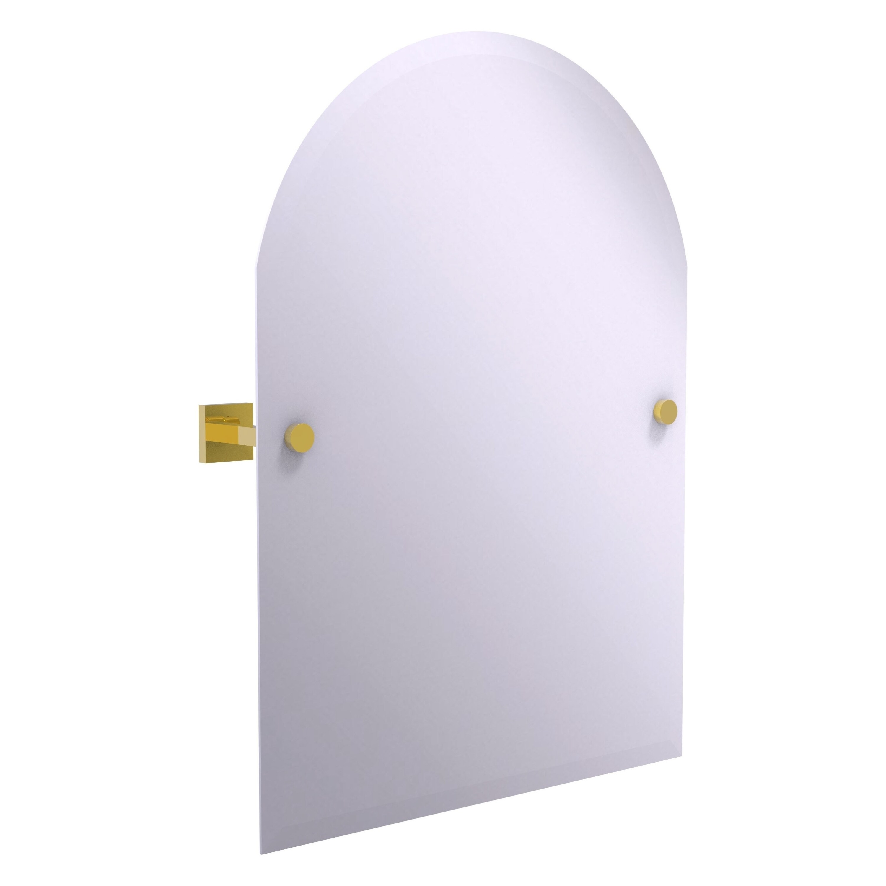 Allied Brass MT-94-PB Montero 3.7-in x 28.5-in Frameless Arch Tilting Bathroom Vanity Mirror (Polished Brass)