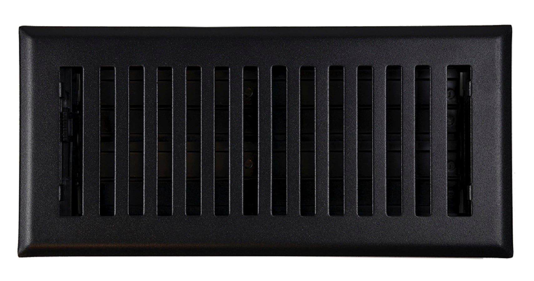 Accord AMFRBLBK410 4-in x 10-in Maximum airflow Steel Matte Black Brooklyn Design Floor Register