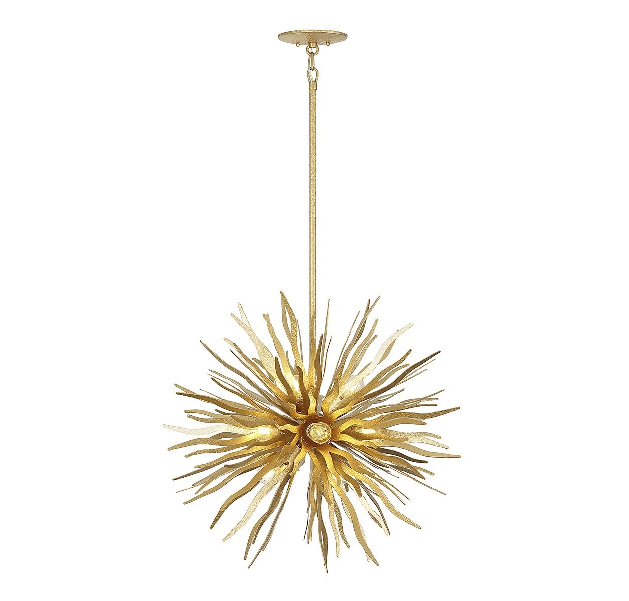 Cavalier Gold 12-Light Globe Pendant with Adjustable Height