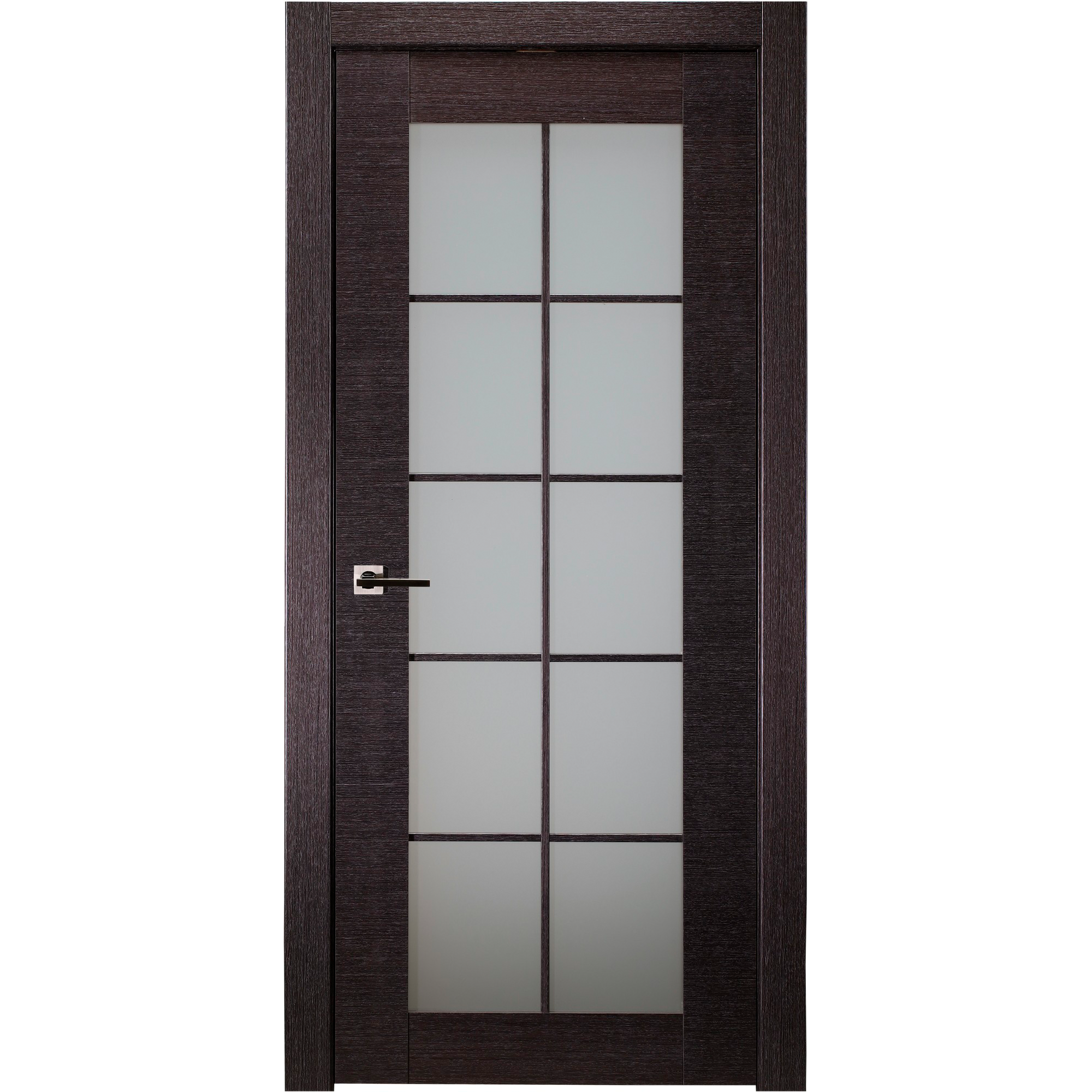 Palladio Active 10-Lite Frosted Glass Wood Composite Double Prehung French Door Belldinni Finish: Oak, Handing: Right, Size: 72 x 96