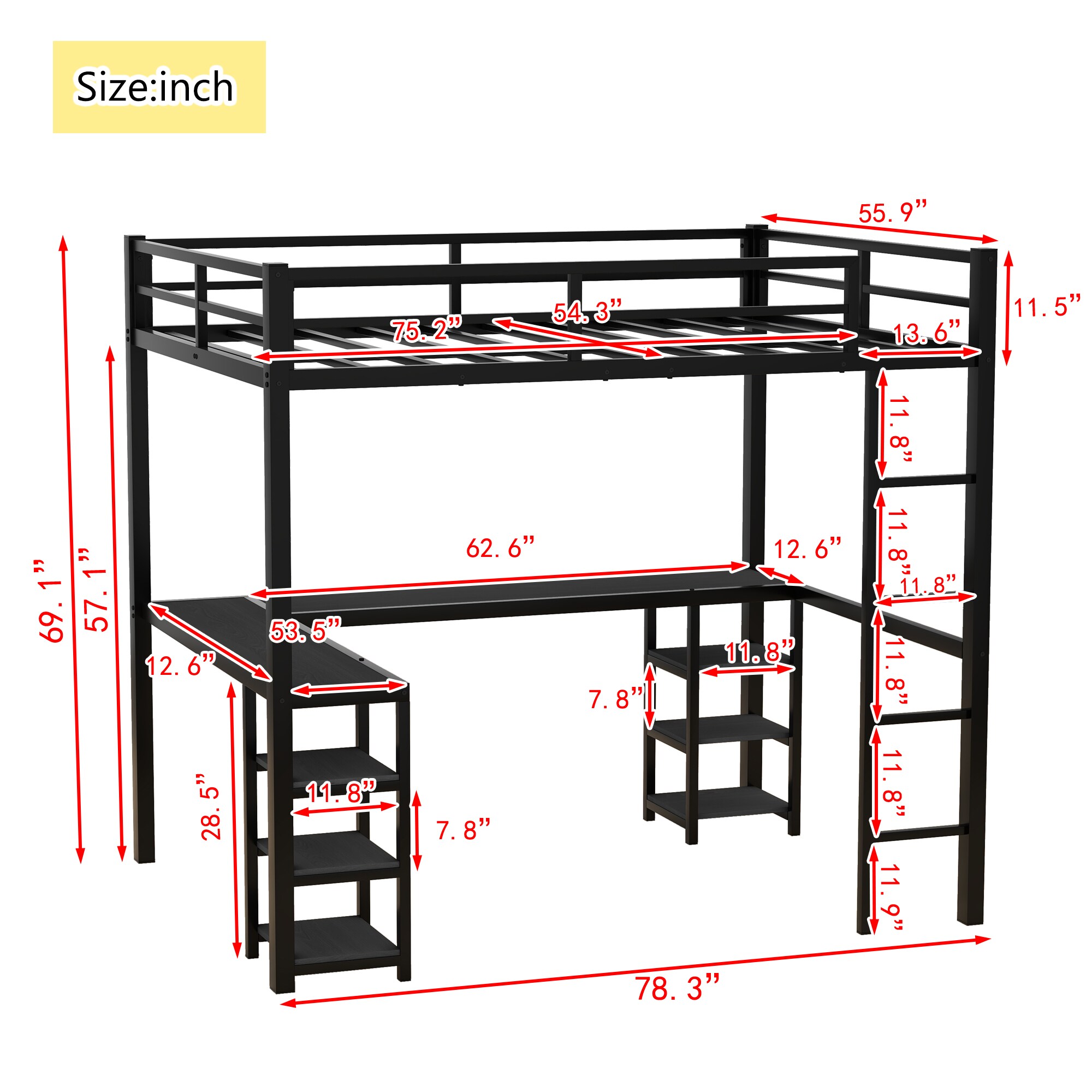 Kahomvis MAGIC-QPN1-028 Bunk-Beds - View #3