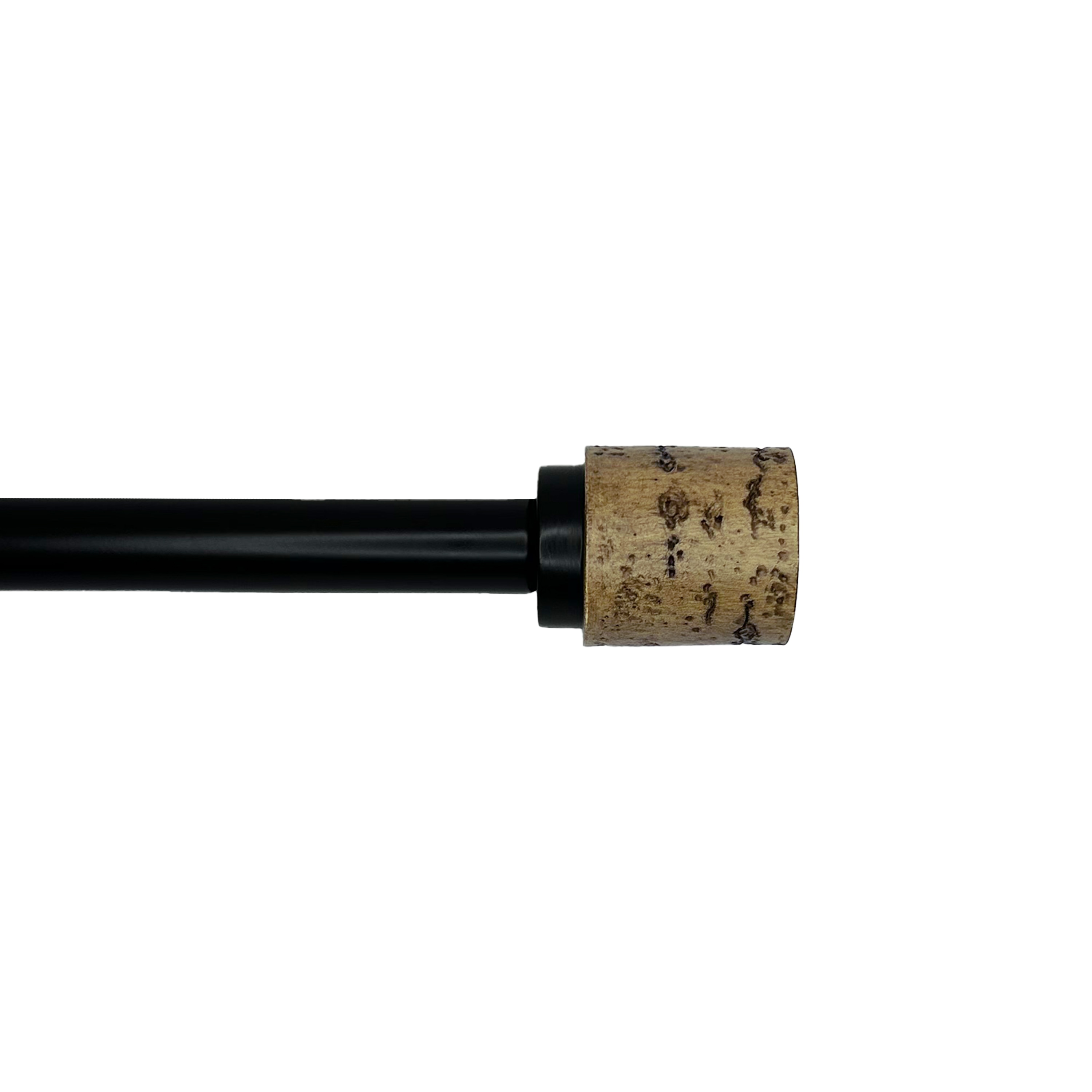 Versailles Home Fashions ES0672-90 72-in to 144-in Black Steel Single curtain rod with Finials