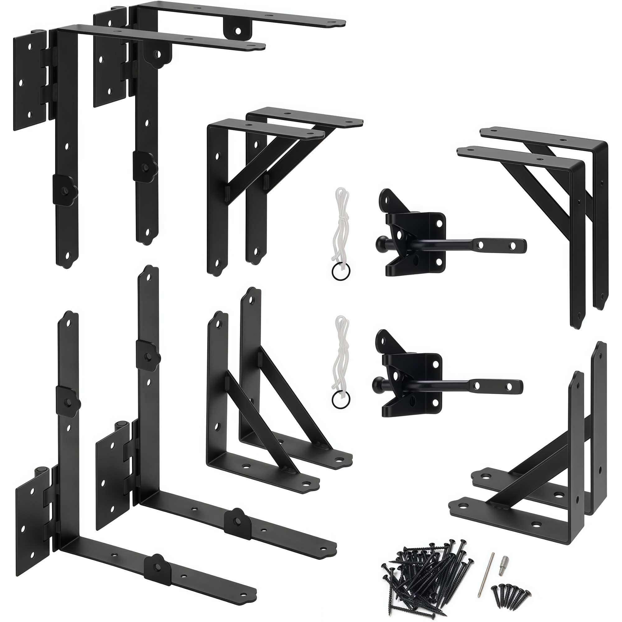 Numhew 12in L 2in W 7.5in H 2-Set Coated Black Adjustable Gate Frame Kit #NHWILL09862