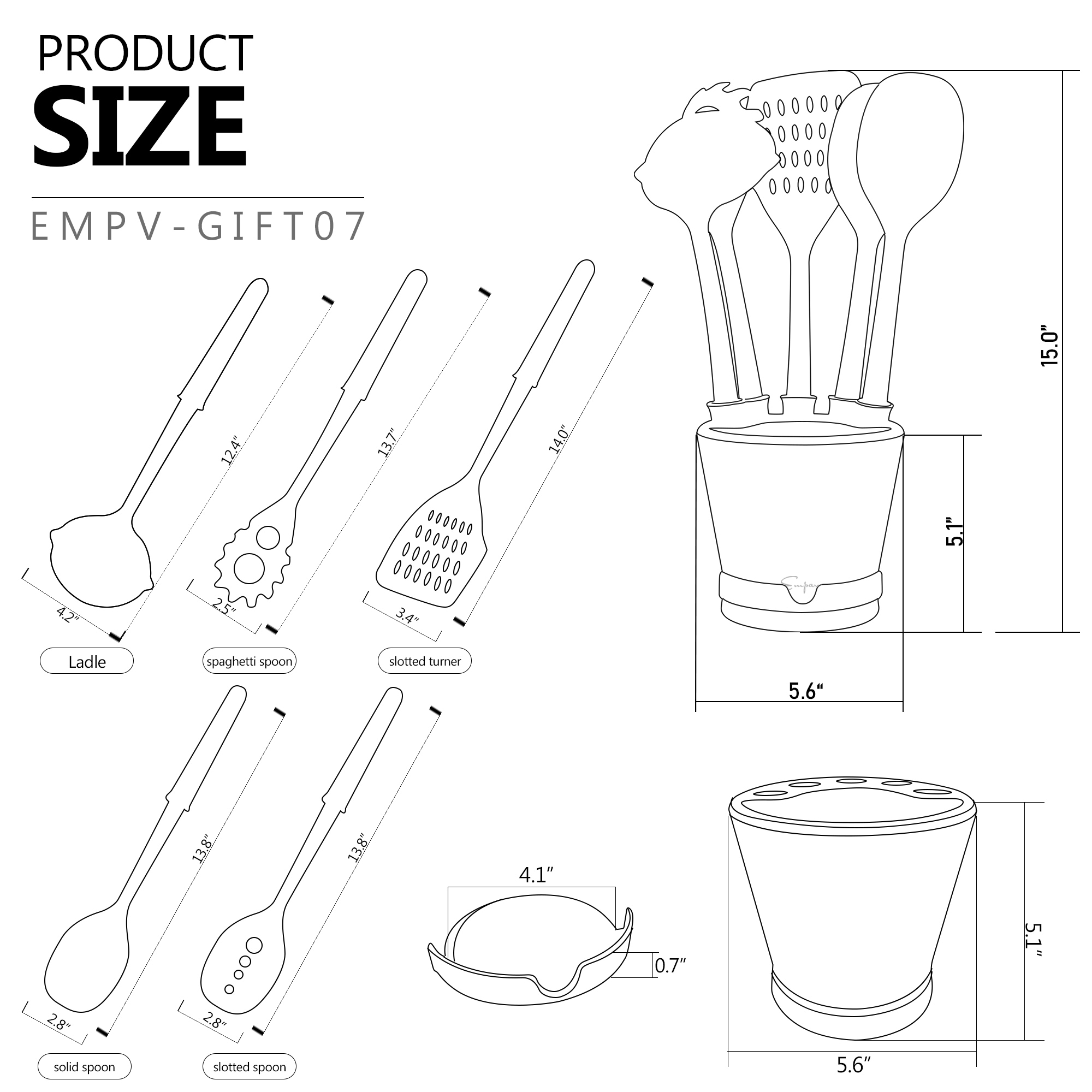 Cooking Utensils Dimensions & Drawings