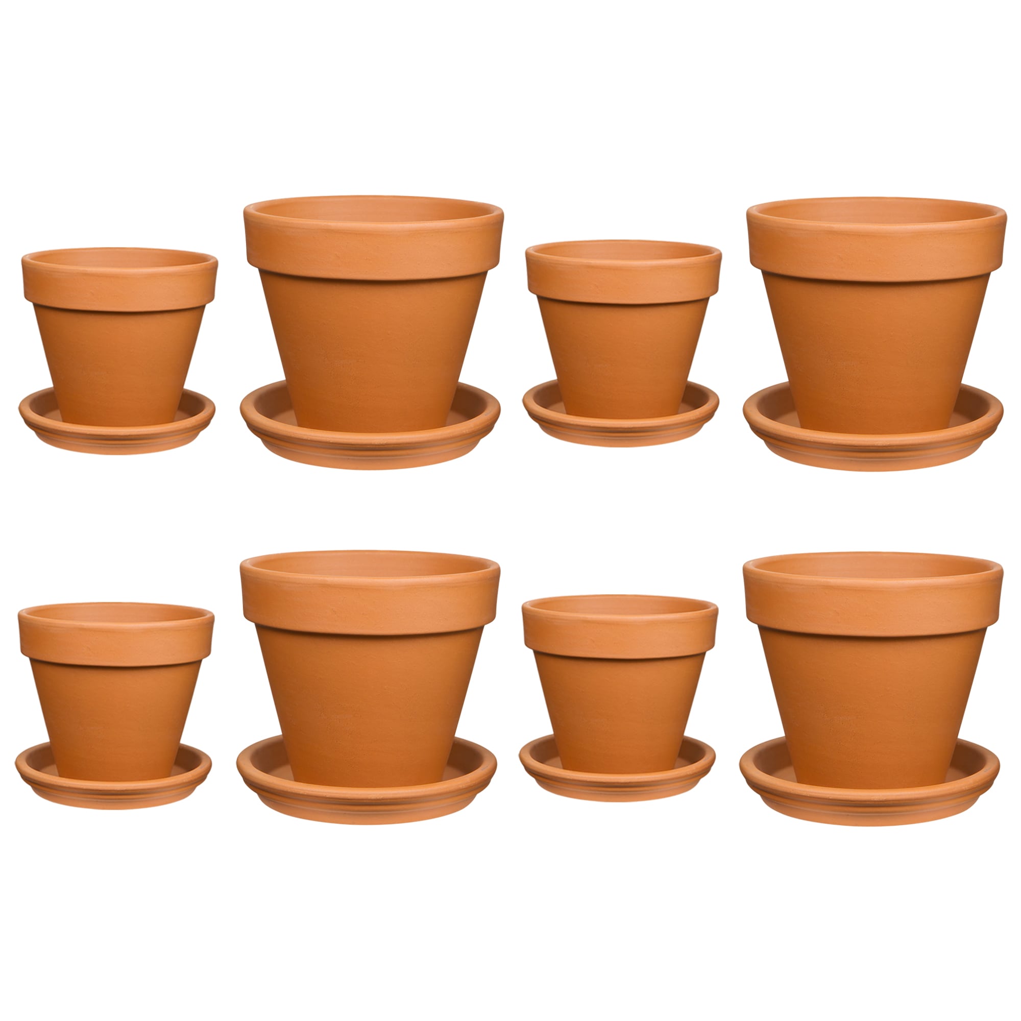 Traditional Natural Clay Stoneware Baking Pots with Lids Set of 4
