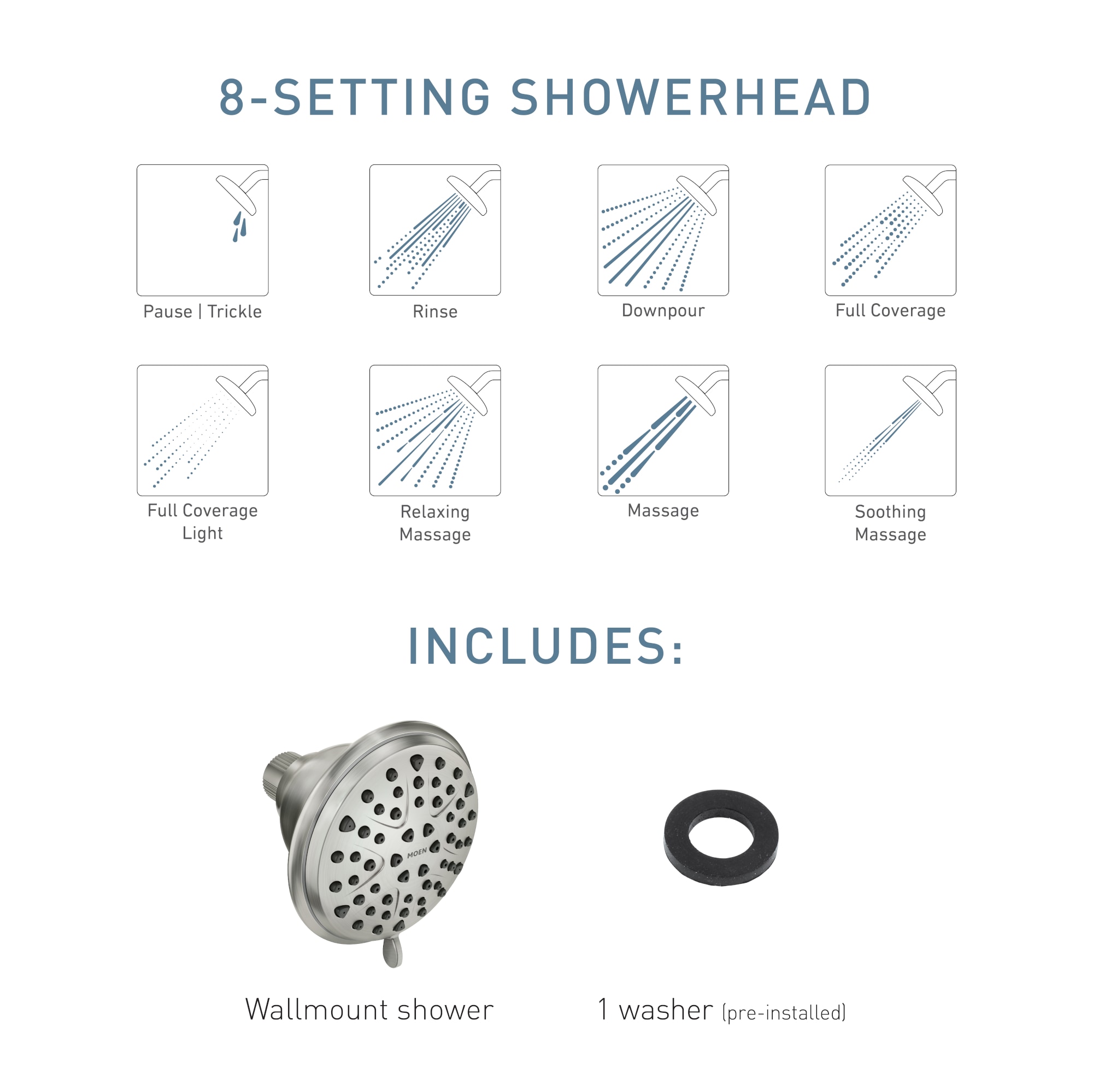Moen 218W0SRN Fixed-Showerhead - View #3