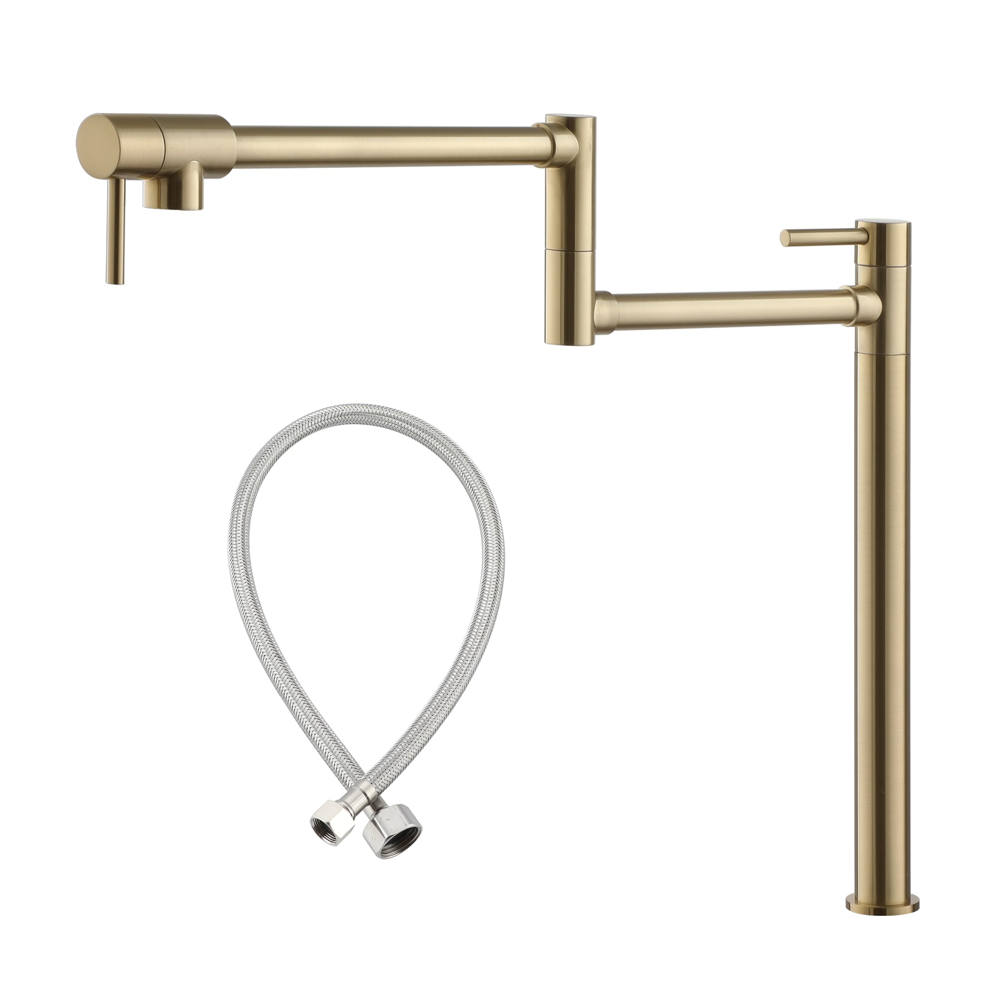 CASAINC KCLT0027-BG Brushed Gold Double Handle Deck-mount Pot Filler Kitchen Faucet