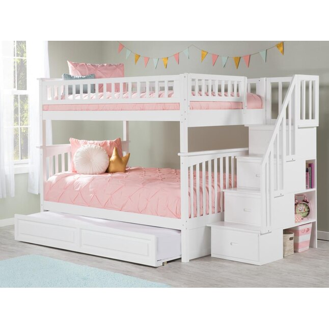 Atlantic Furniture Columbia Staircase, Staircase Twin Bunk Beds Dimensions