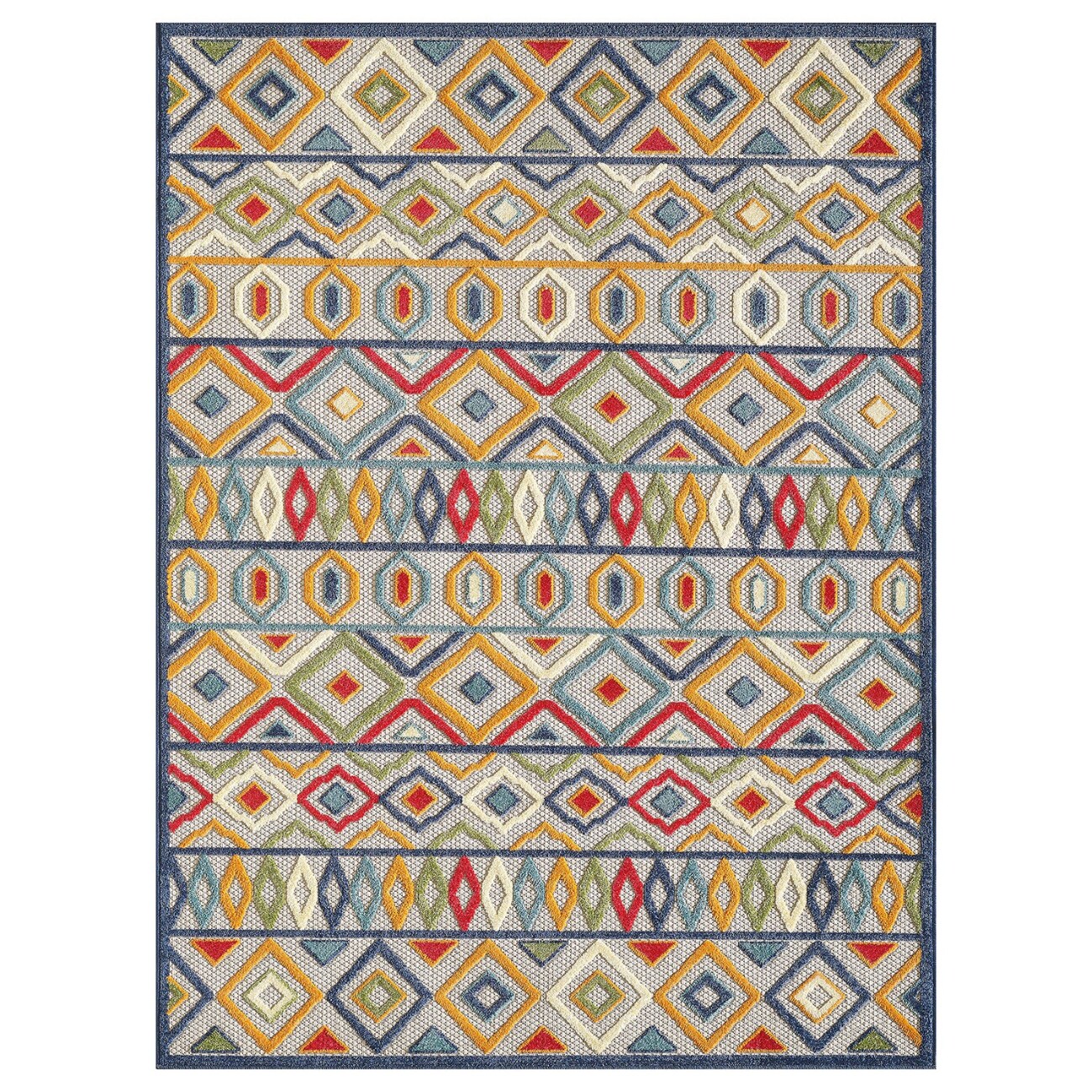 HomeRoots 4000473706 8 x 10 (ft) Woven Polypropylene Ivory Rectangular Indoor/Outdoor Southwestern Area rug