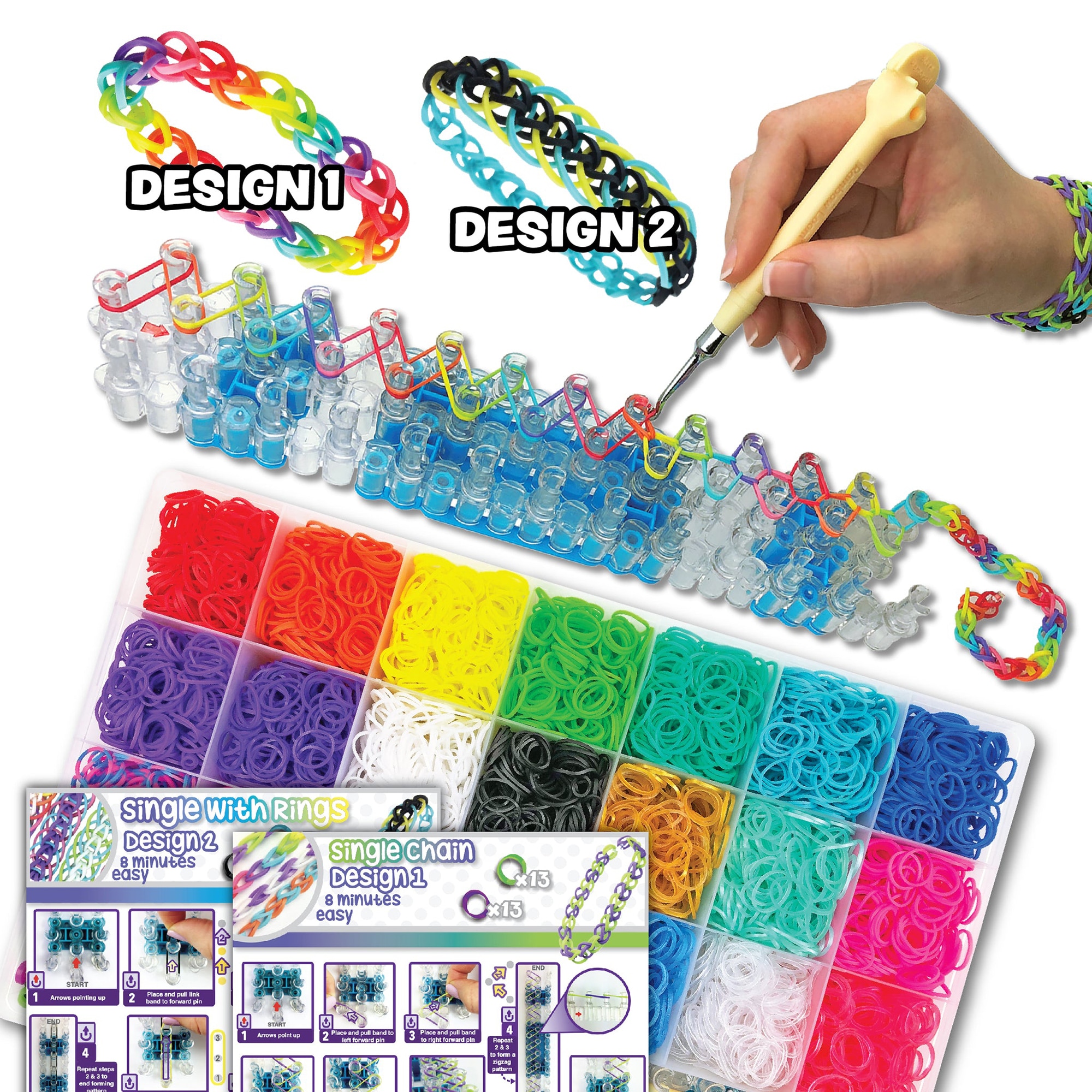 Loom Rubber Bands Bracelet Kit for Children, 7000+ Bands Bracelet in 22  Colors with 200+ Beads and Storage Box for Bracelet Making Kit, Gift for  Kids Boys and Girls : : Home