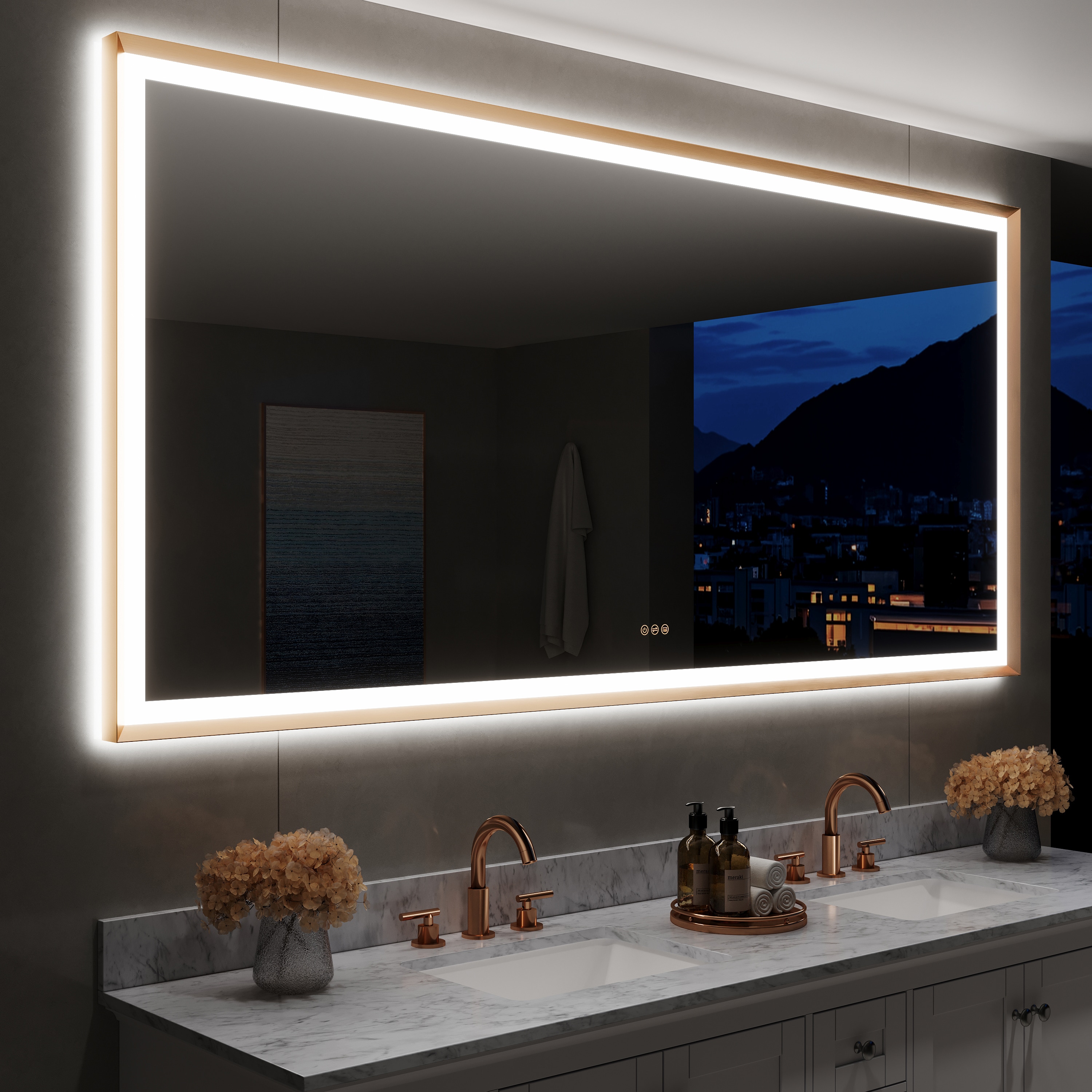 CALVON CLW68440BG Framed-Bath-Mirrors - View #2