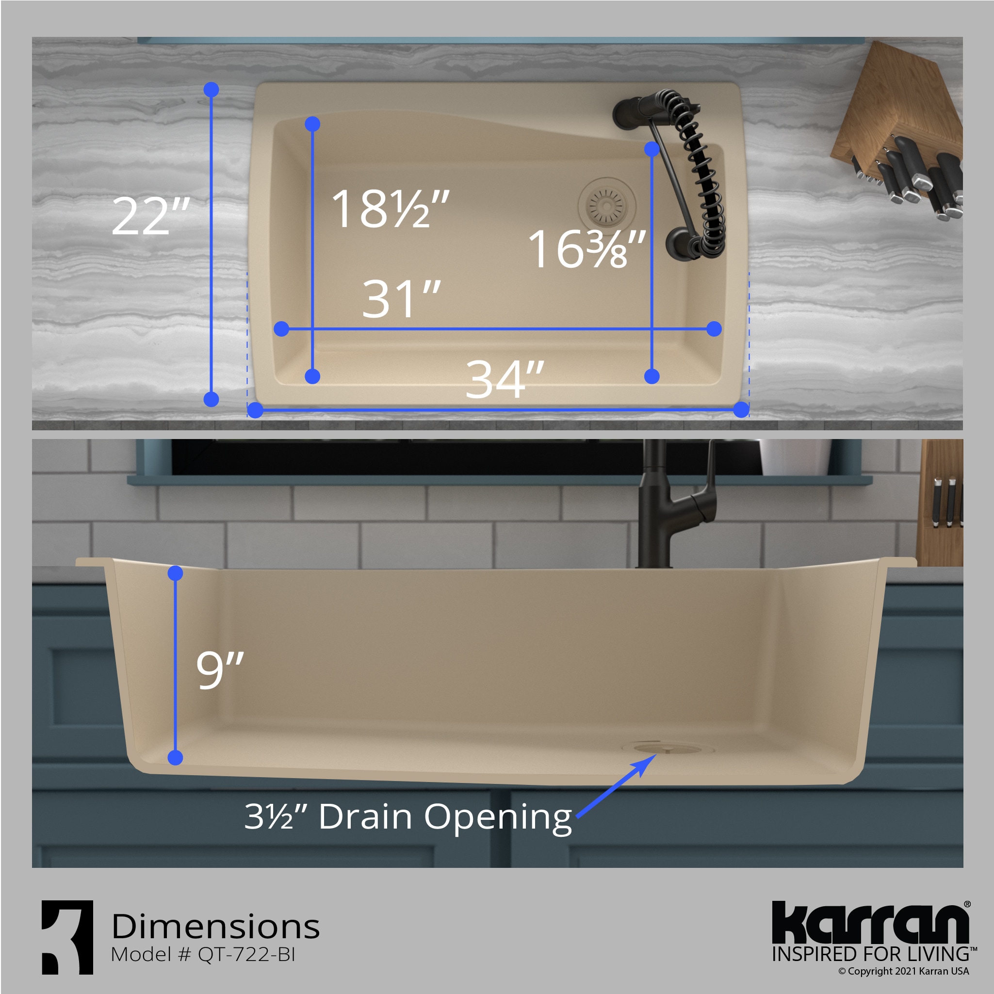 Karran QT-722-BI-PK1 Kitchen-Sinks - View #9