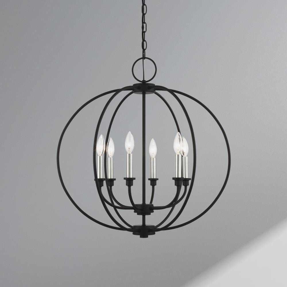 Milania Elegance 6-Light Black Crystal Candelabra Chandelier