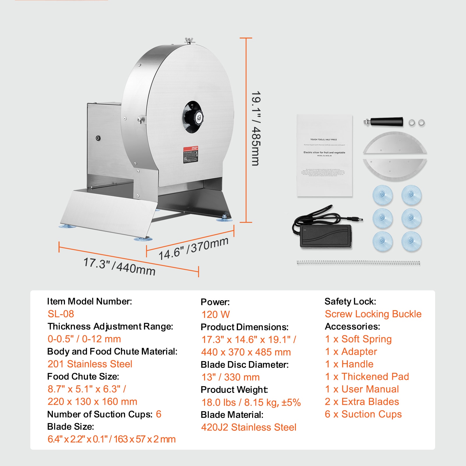 VEVOR SCDDSCQPJBXG03747V1 Food-Slicers - View #7