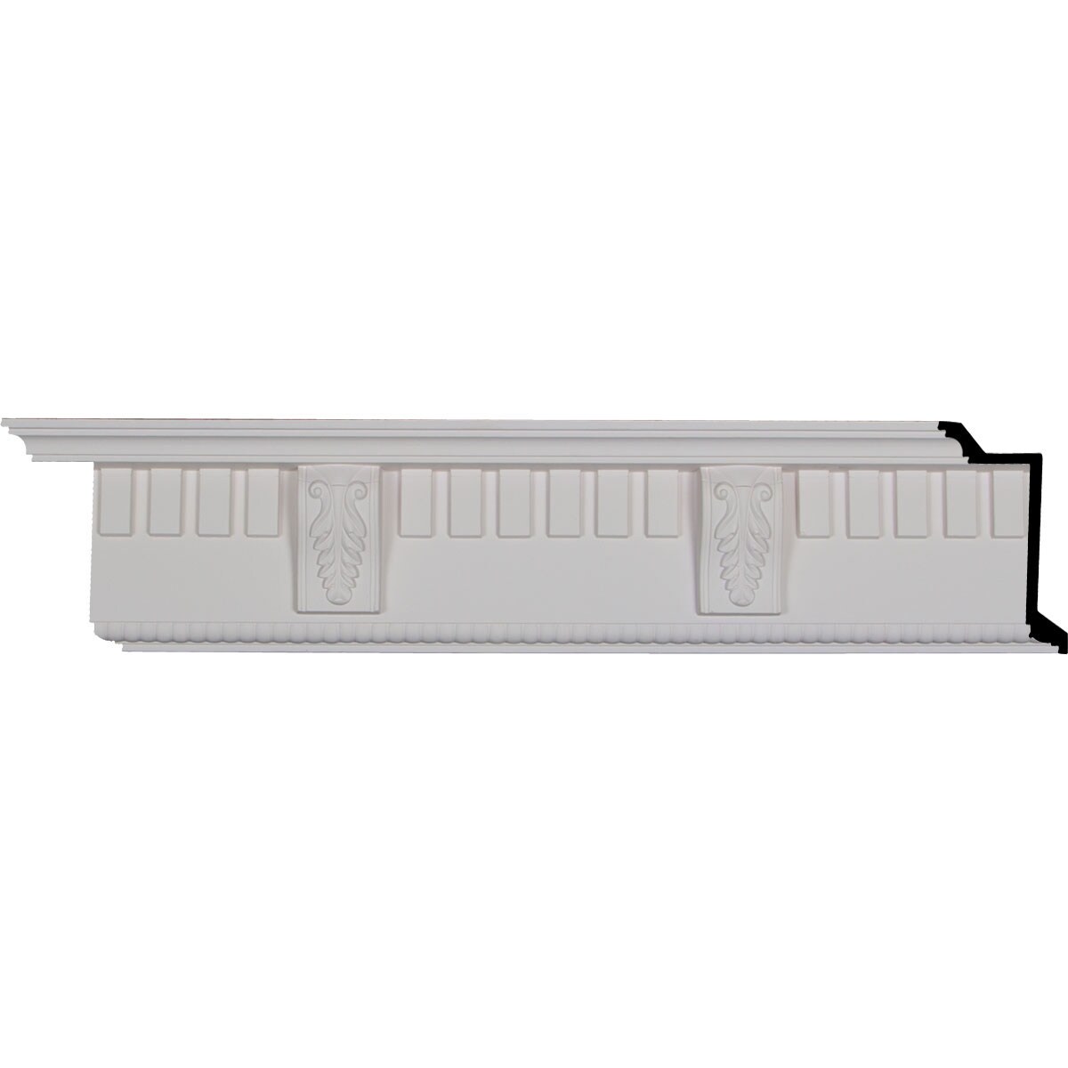 Ekena Millwork MLD06X03X06DE-CASE-2 Dentil With Bead 6-3/4-in x 7-ft 10-1/2-in Primed Urethane Crown Moulding 2.0 -Pack