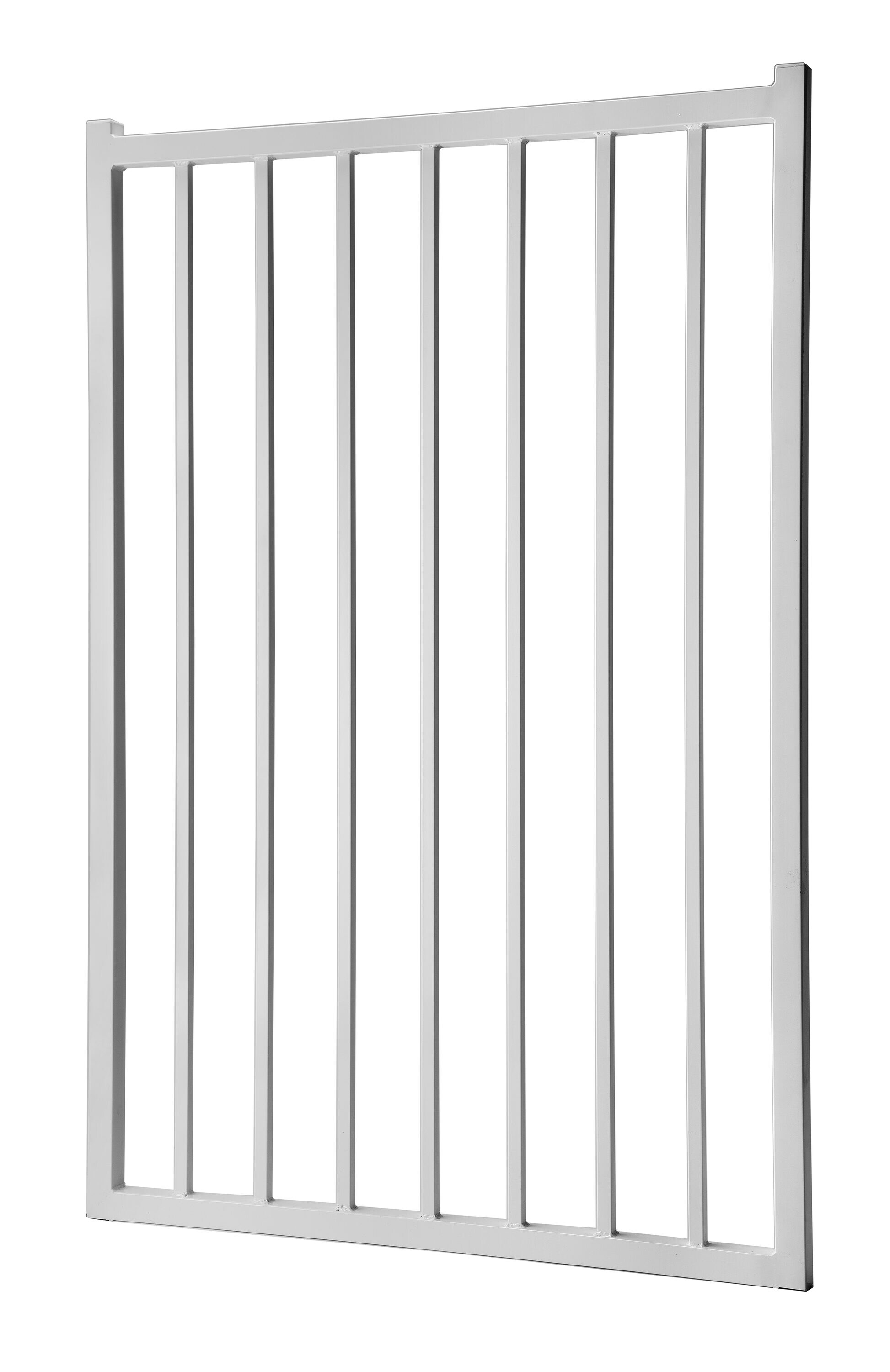 5-ft H x 4-ft W Powder Coated Vinyl-coated Steel Flat-top Decorative Walk-thru Fence Gate
