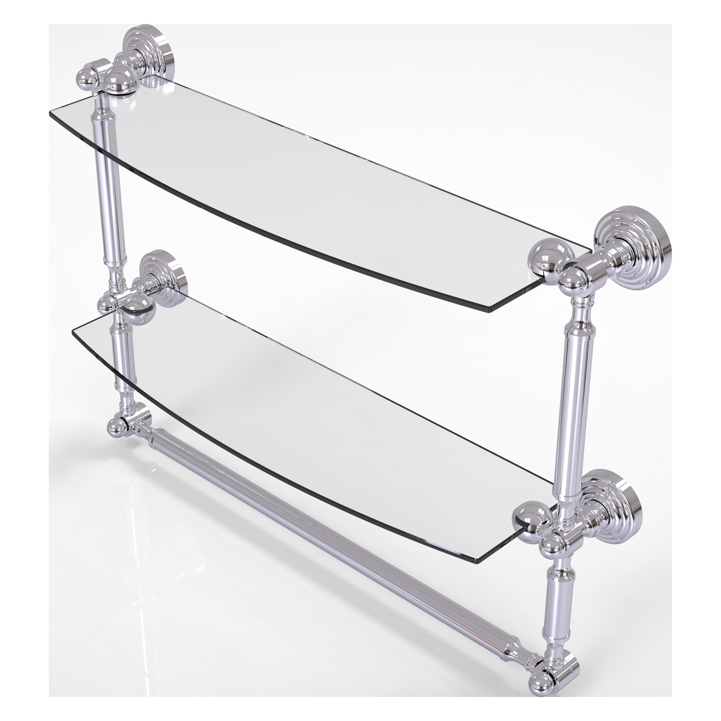 Allied Brass WP-34TB/18-PC Waverly Place Polished Chrome 2 -Tier Wall mount Bathroom Shelf ( 18-in x 15-in x 5-in )