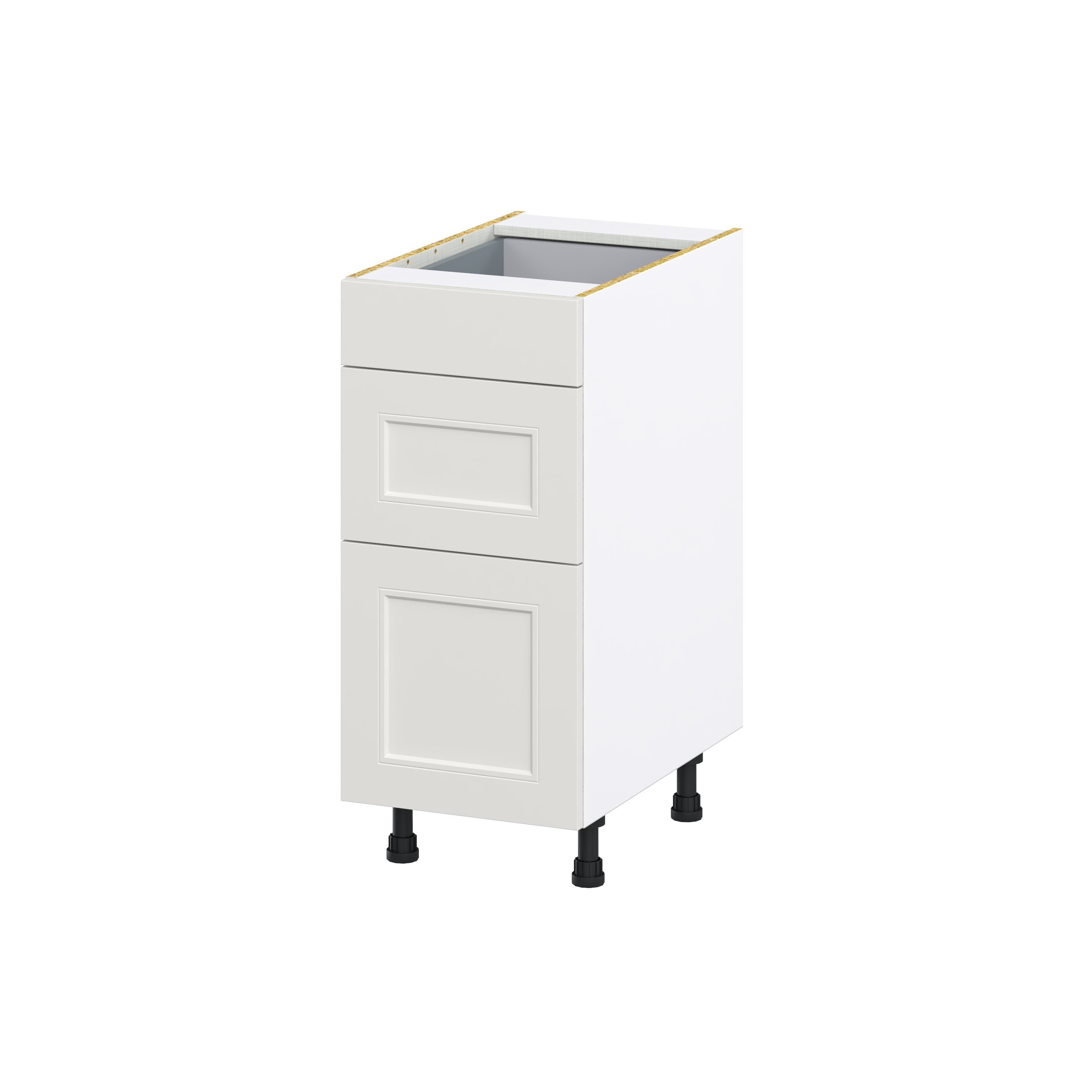 Hugo&Borg Belcourt 15-in W x 34.5-in H x 24-in D Gray Painted 1-Drawer Base Fully Assembled Cabinet (Recessed Panel Shaker Style)