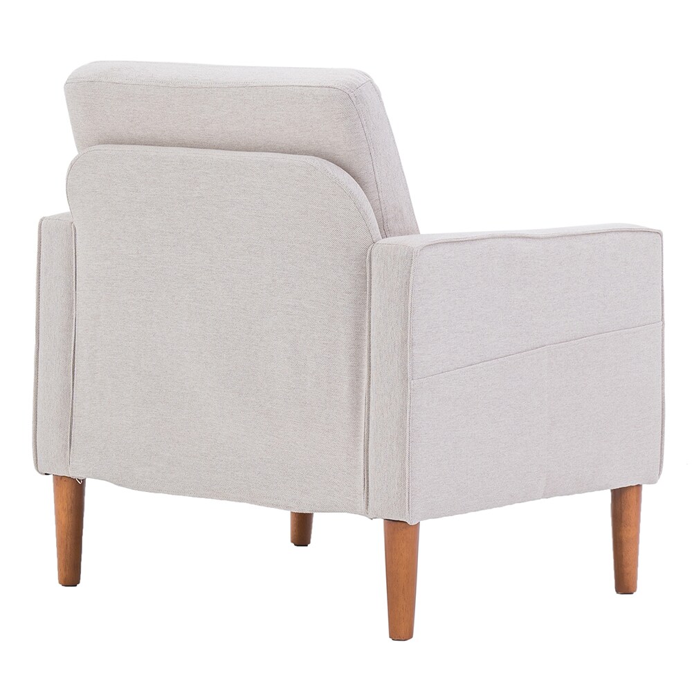 Winado Contemporary Off White Accent Chair With Storage Modern Pine   64208241 