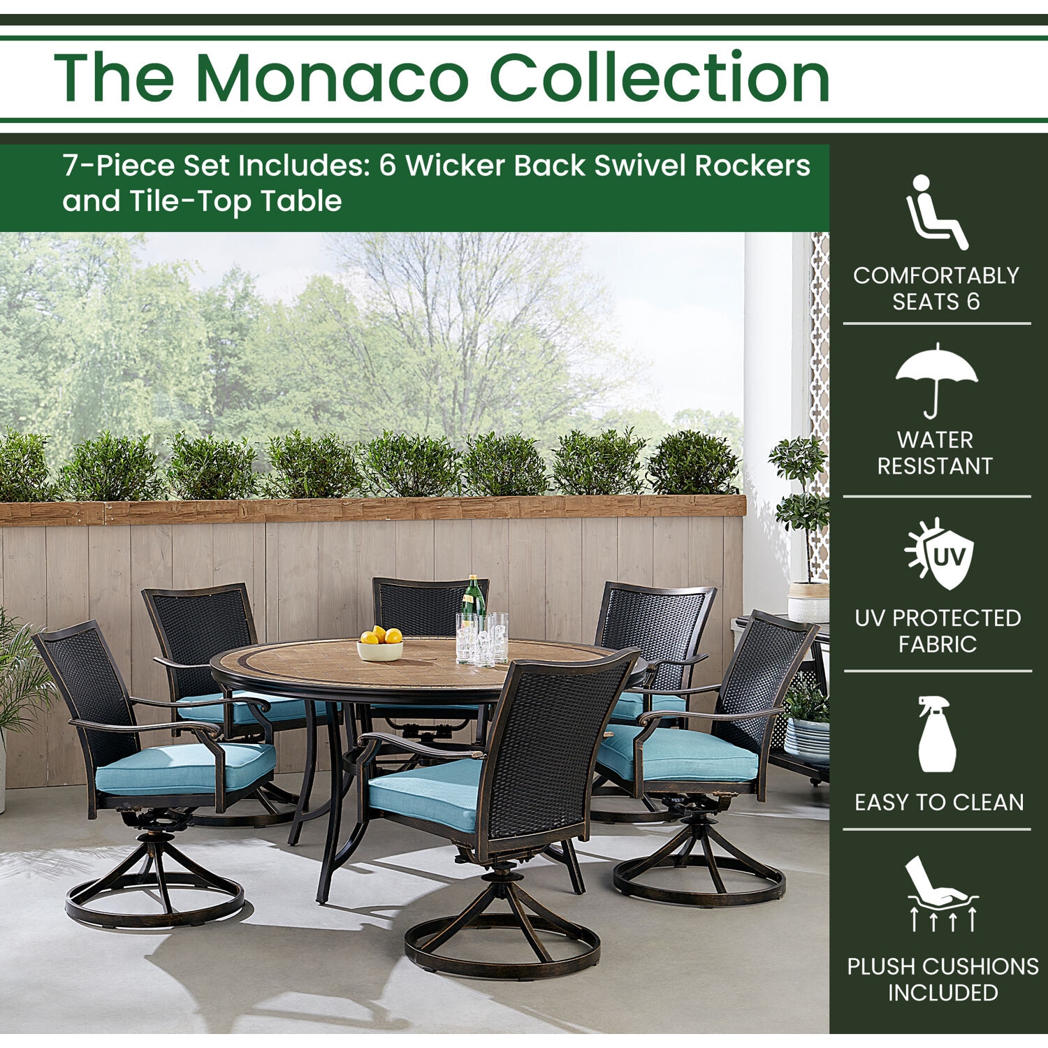 Hanover MONDNWB7PCSW6RDTLBLU Patio-Dining-Sets - View #2