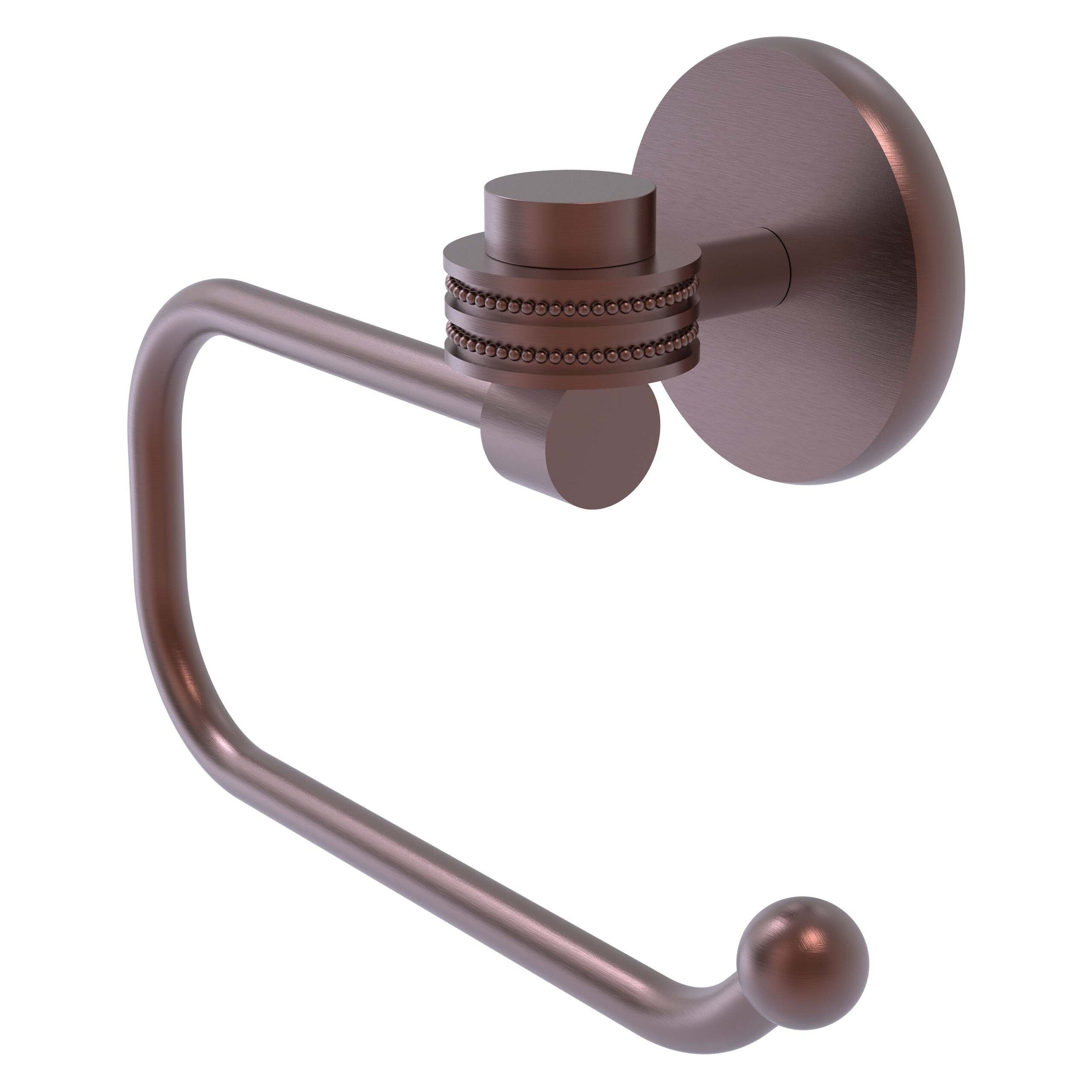 Allied Brass 7124ED-CA Satellite Orbit One Antique Copper Wall mount Single post Toilet Paper Holder 1 -Rolls with Storage