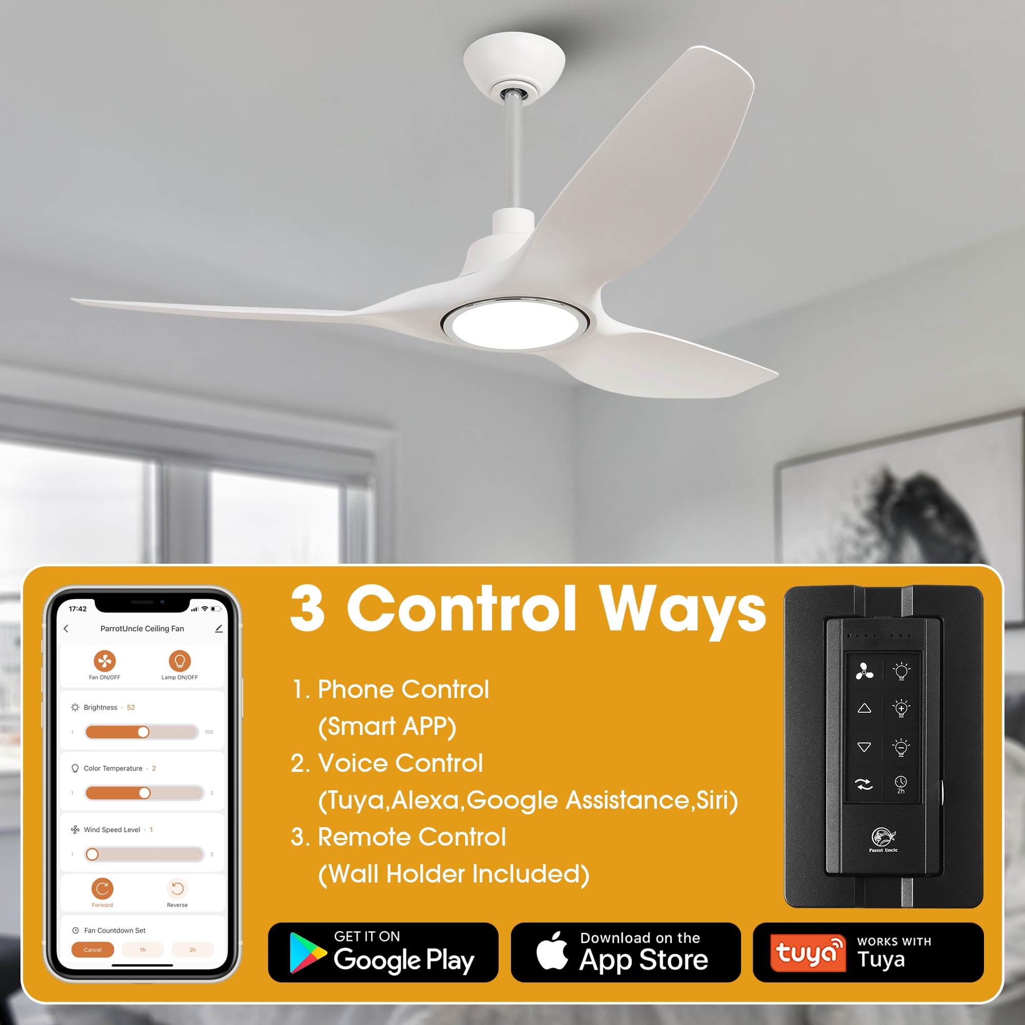 Parrot Uncle F6390WH-SMART Ceiling-Fans - View #5