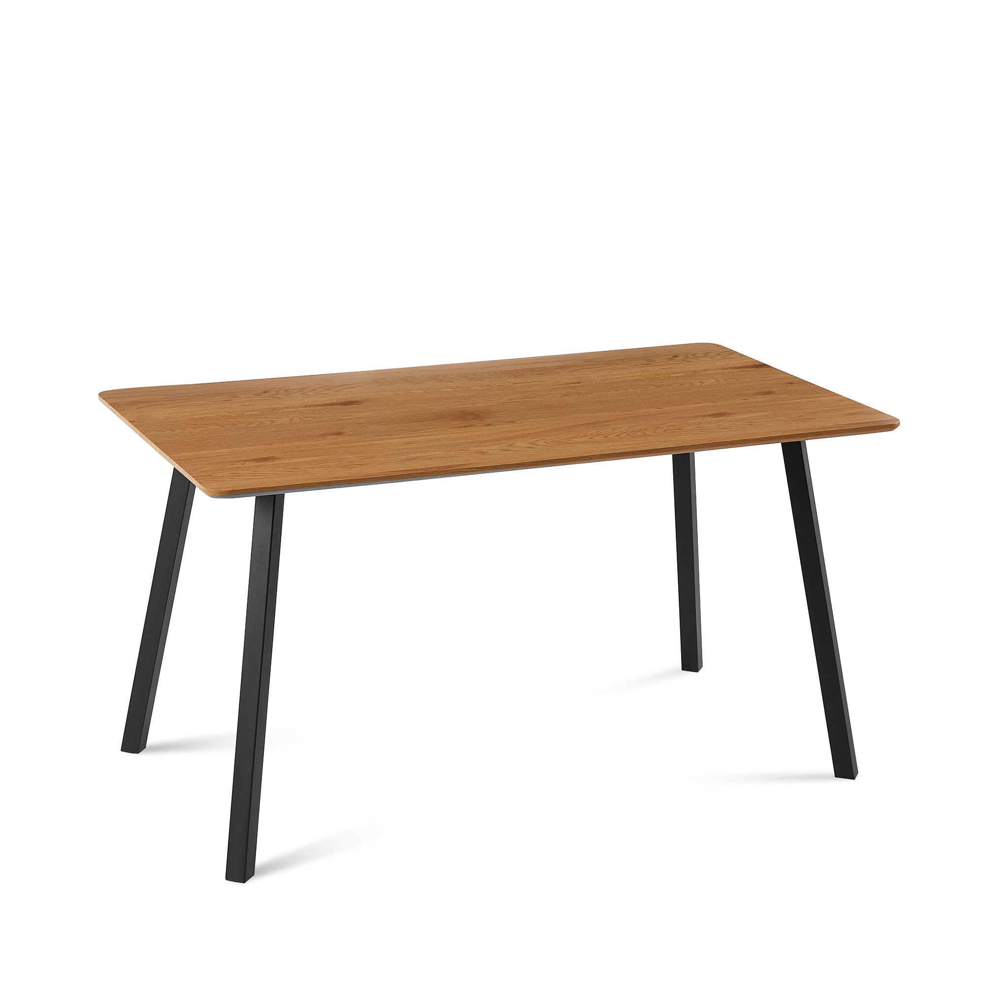 Flynama L-65707 Brown Contemporary/Modern Dining Table, MDF with Black Metal 49-in L x 29.5-in H