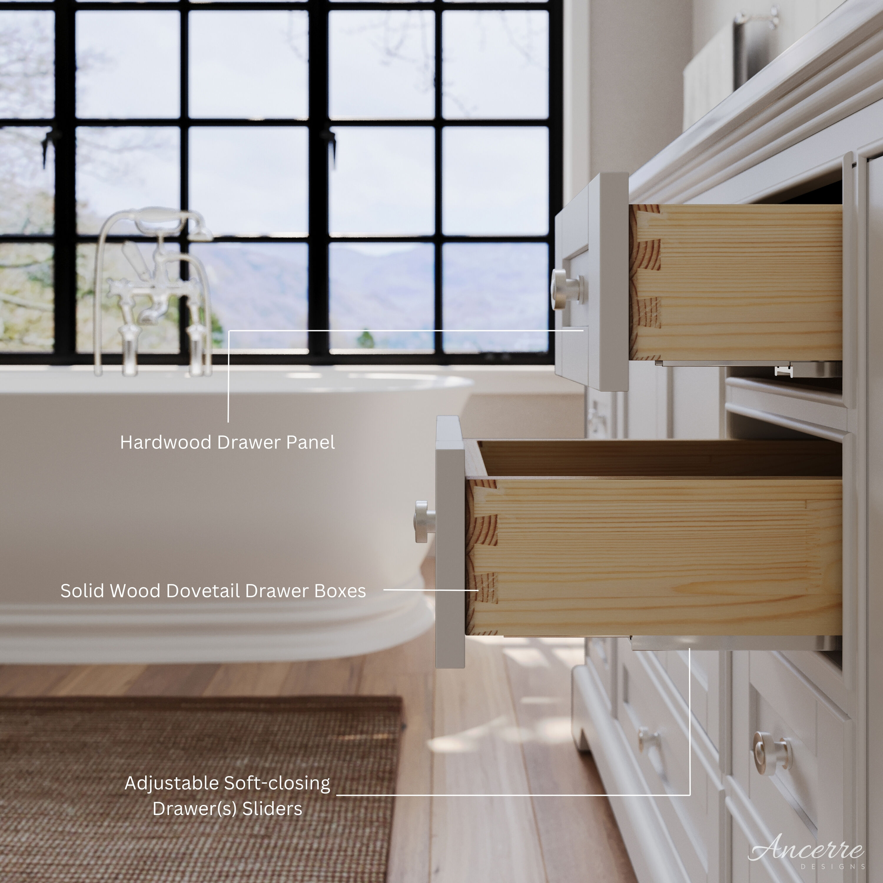 Ancerre Designs VTS-AUDREY-84-W-QCL Bath-Vanity-Combo - View #7