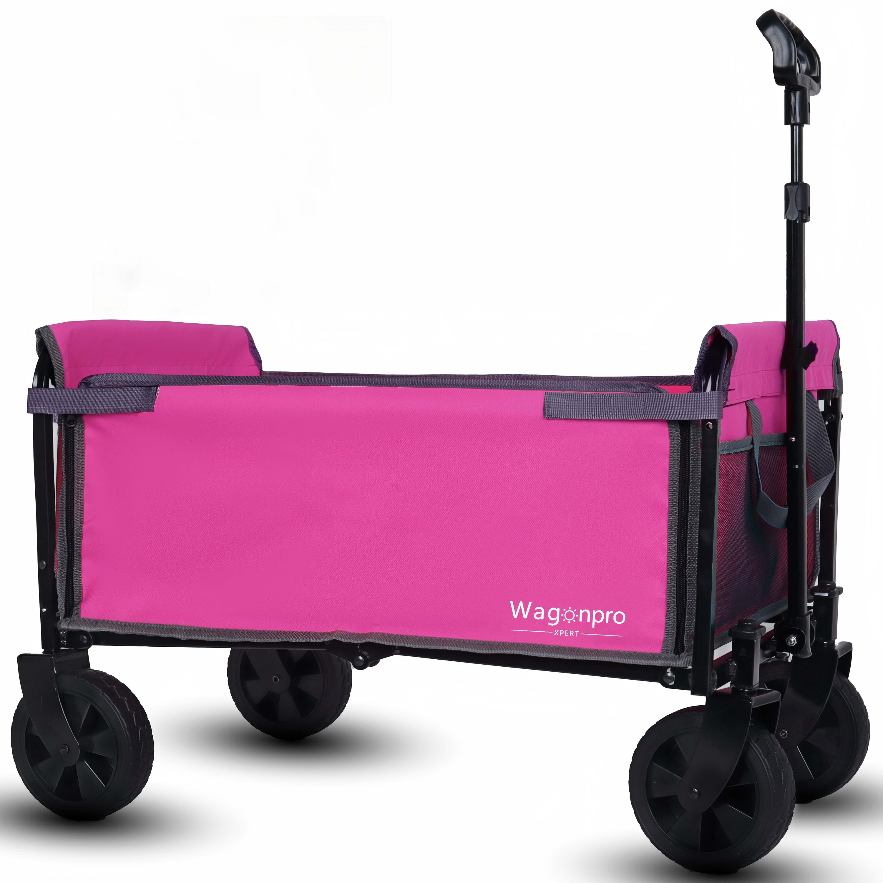 TATAHANCE All-in-One Convertible Folding 4-Wheel Trolley Pink in the ...