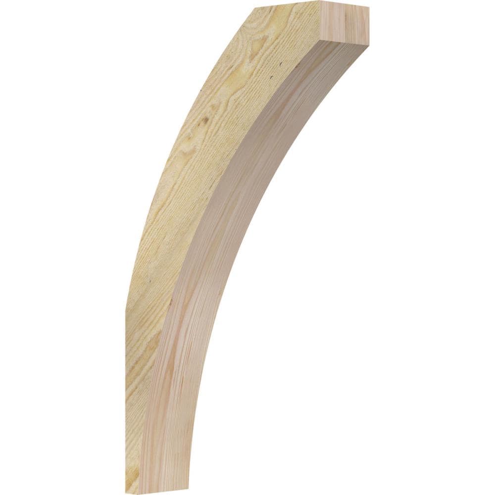 Ekena Millwork BRC04X14X26THR00RDF 4-in x 14-in x 26-in Douglas Fir Unfinished Wood Thorton Rough Sawn Knee Brace