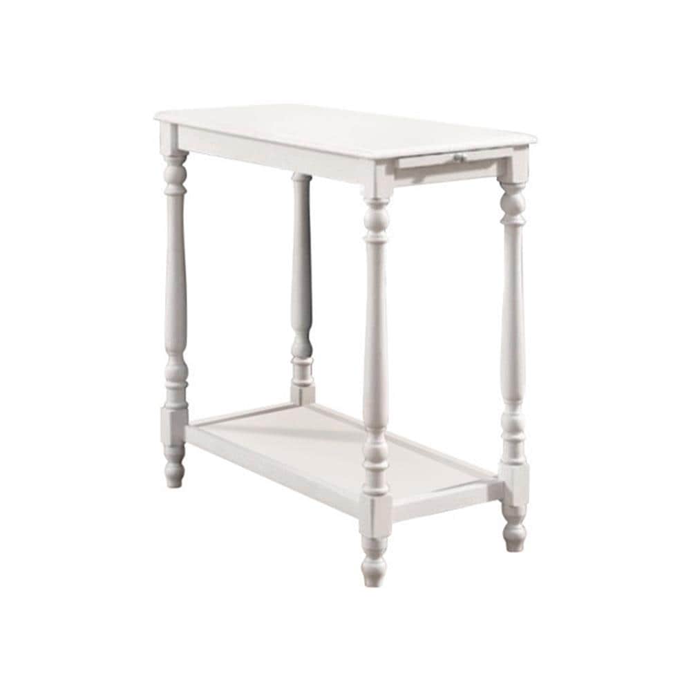 Benzara BM123167 24.75-in W x 23.75-in H White Wood Modern End Table Assembly Required