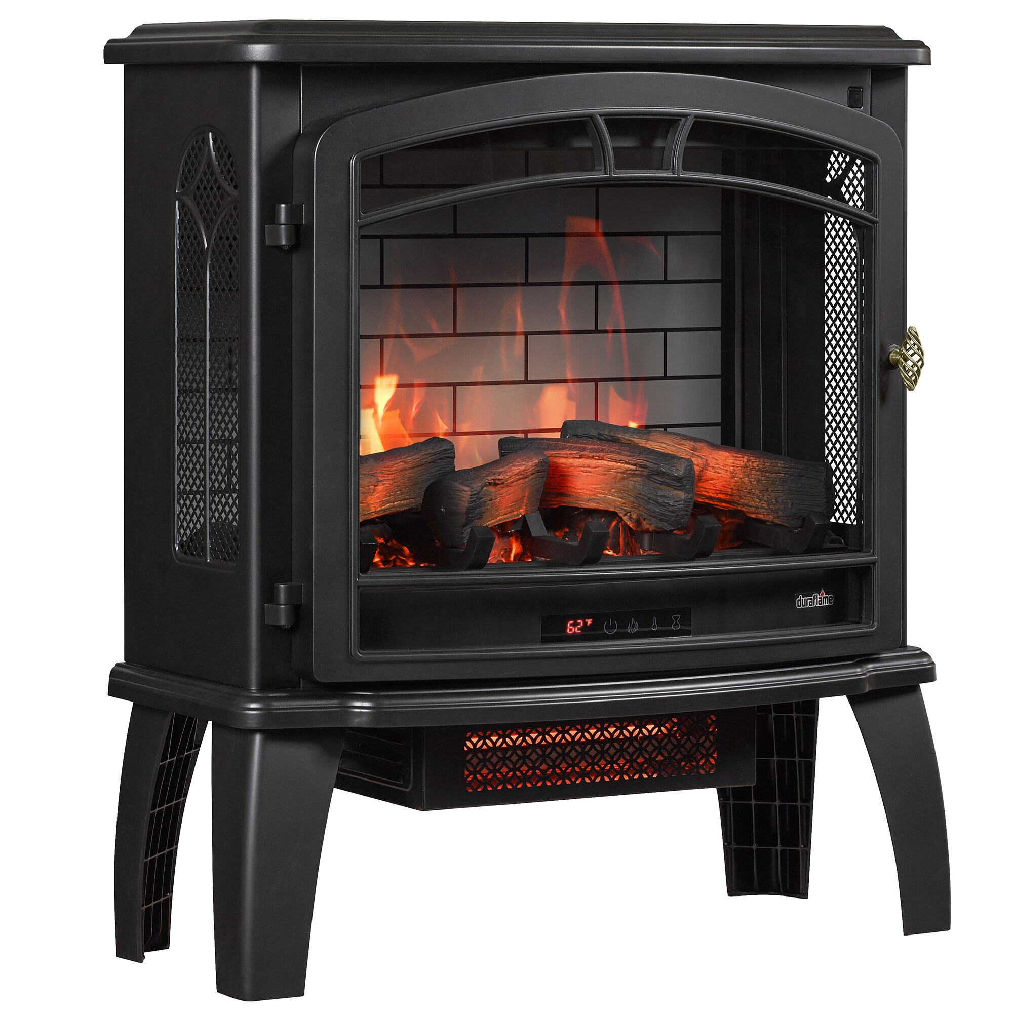 Duraflame 25.9-in W 5200-BTU Black Metal Infrared Quartz Electric