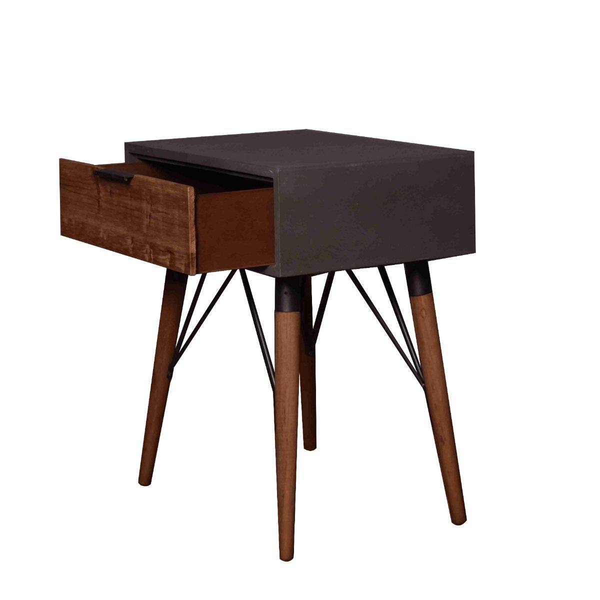HomeRoots 277063 Mariana 14.2-Inches W x 23.6-Inches H Gray Wood Square Modern End Table Assembly Required
