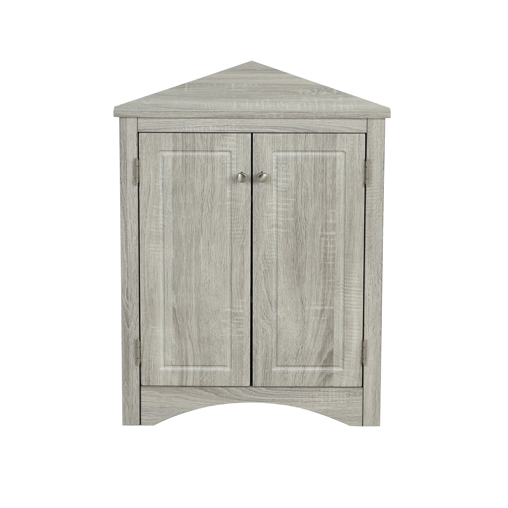 WELLFOR GIG-BY-01OAK 17.2-in x 17.2-in x 31.5 OAK Freestanding Soft Close Corner Linen Cabinet