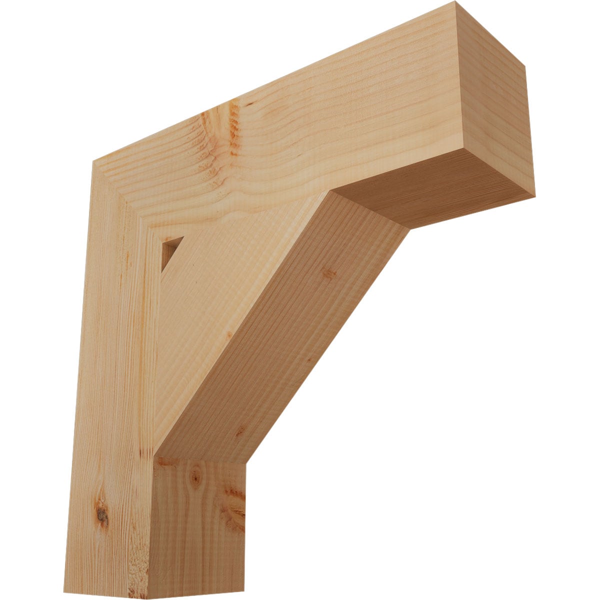 Ekena Millwork BKT06X22X22TRA05SDF Traditional block smooth 5-1/2-in x 22-in x 22-in Douglas fir Brown Wood Standard bracket