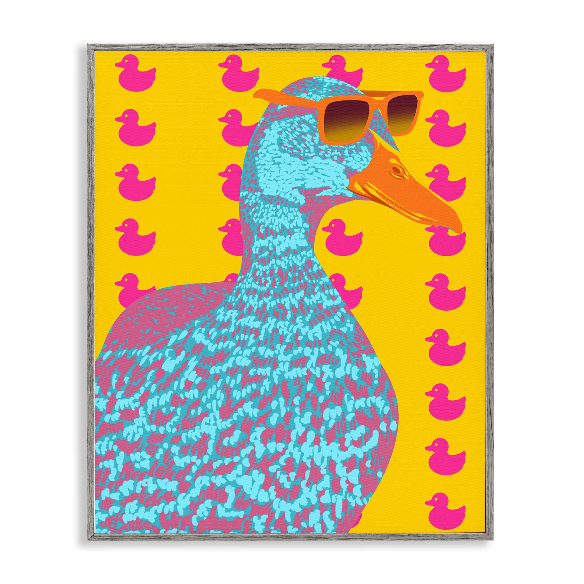 Stupell Industries BS-072-GFF-24X30 Quirky Vibrant Goose Gray Framed Giclee Art By Marcus Prime 24 x 30