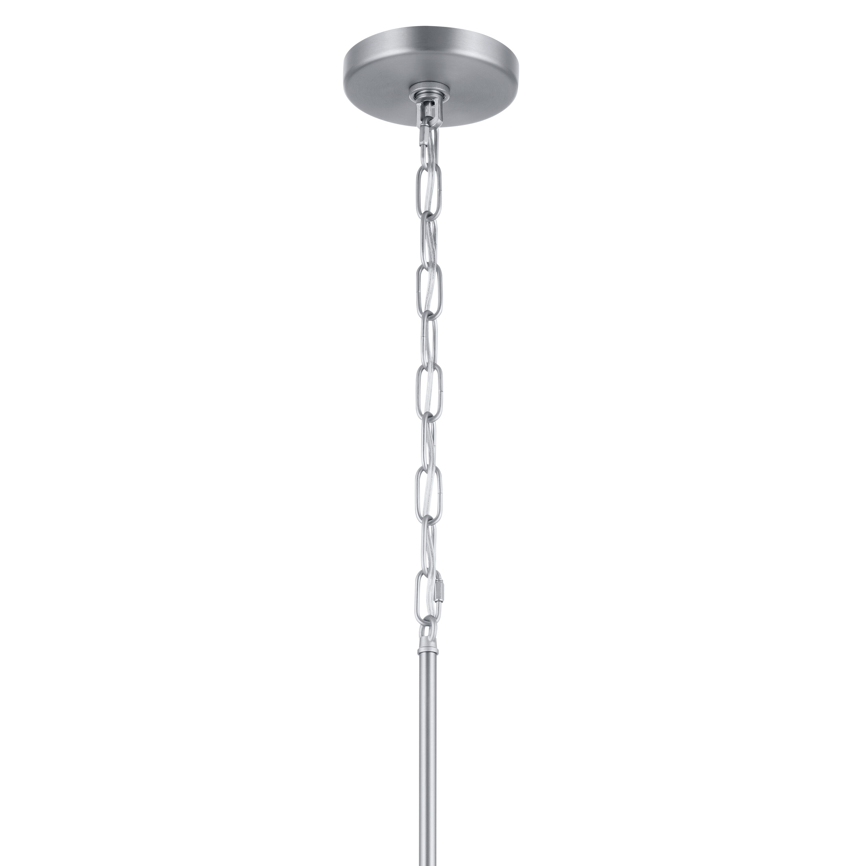 Brushed Nickel 3-Light Modern Chandelier with Frosted Glass Shades