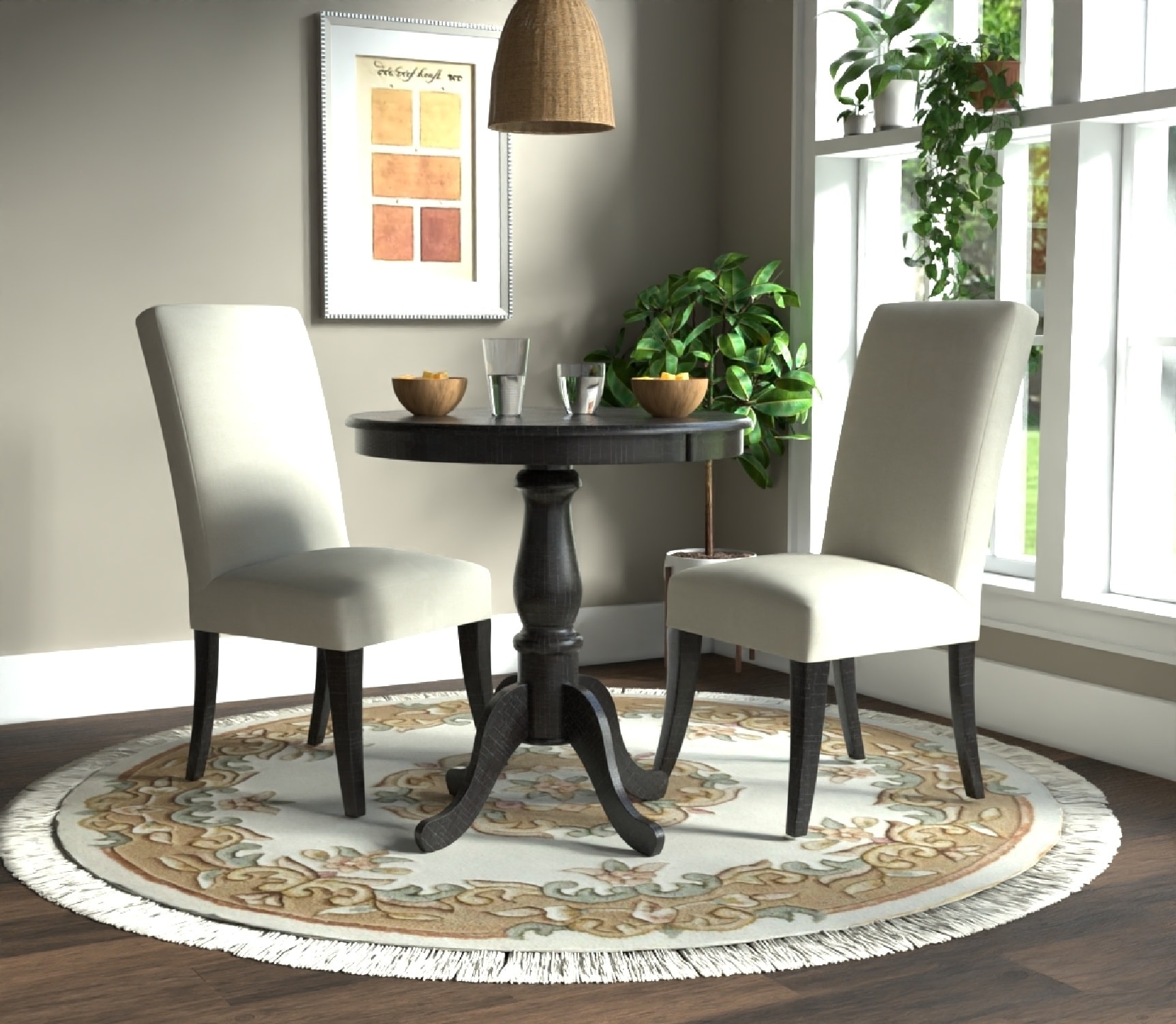 Brinsfield Espresso 30" Round Wood Transitional Counter-Height Table