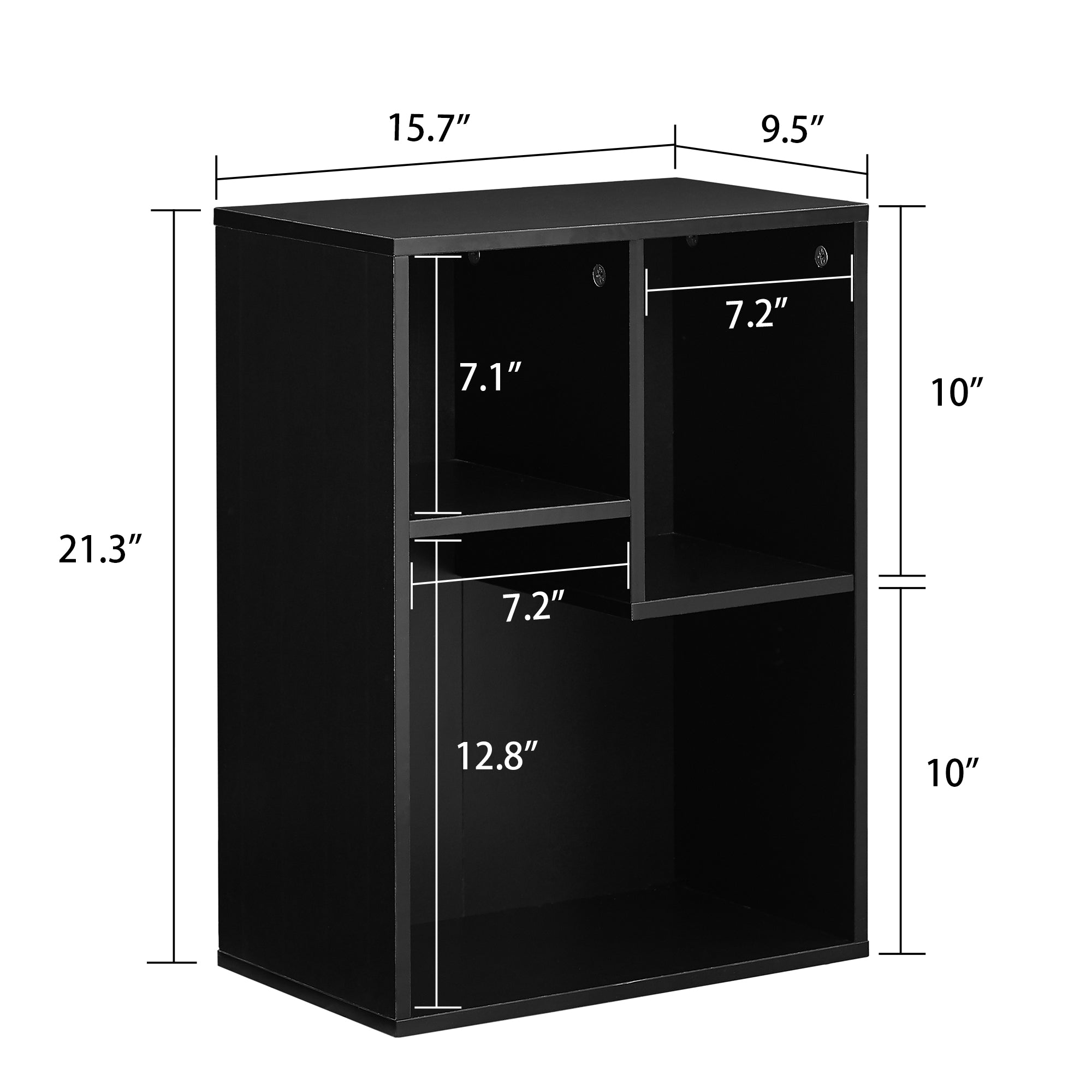 Vecelo LOE-B09-BLK bookcases - View #3