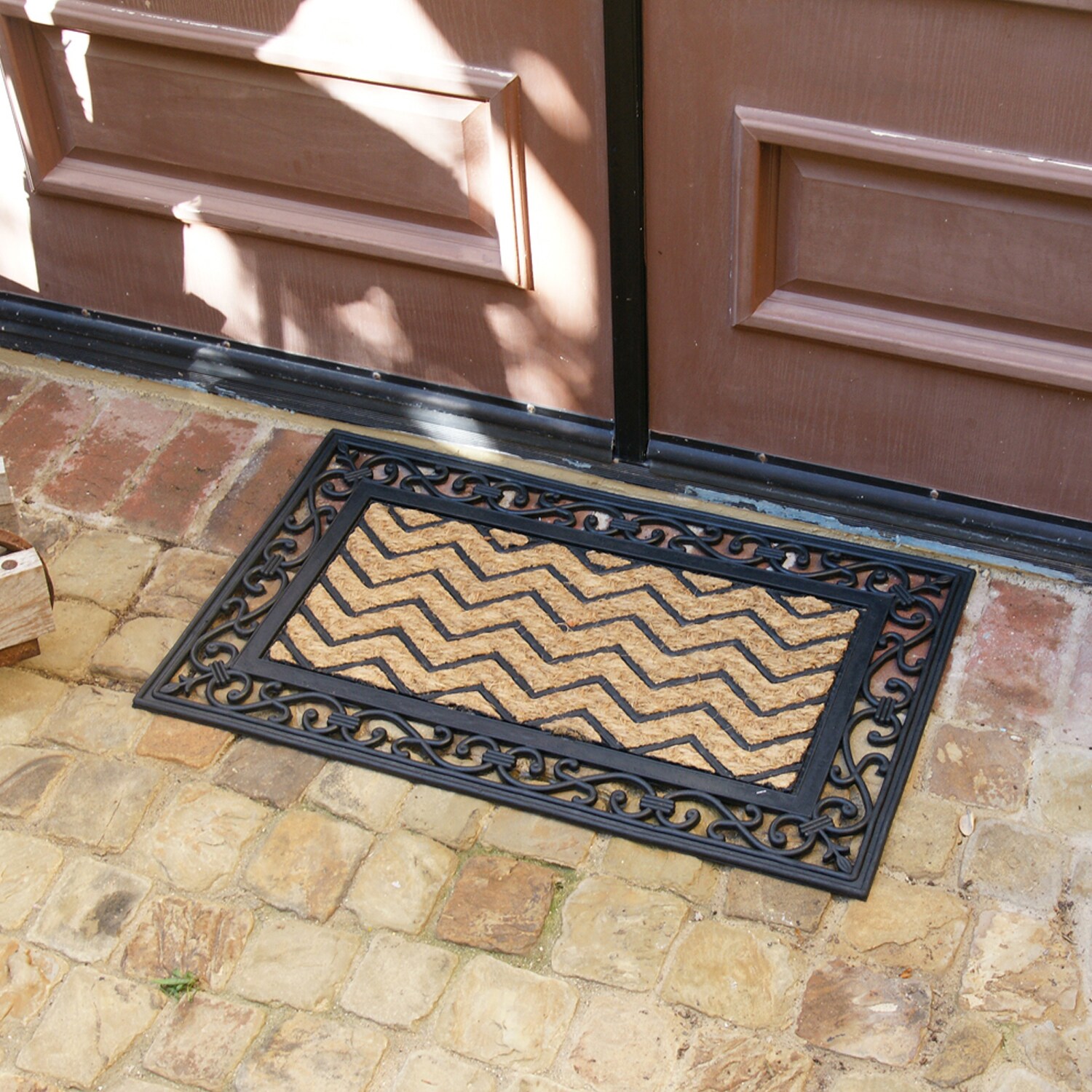 Rubber-Cal 2-ft x 3-ft Brown Coir Rectangular Indoor or Outdoor Door ...