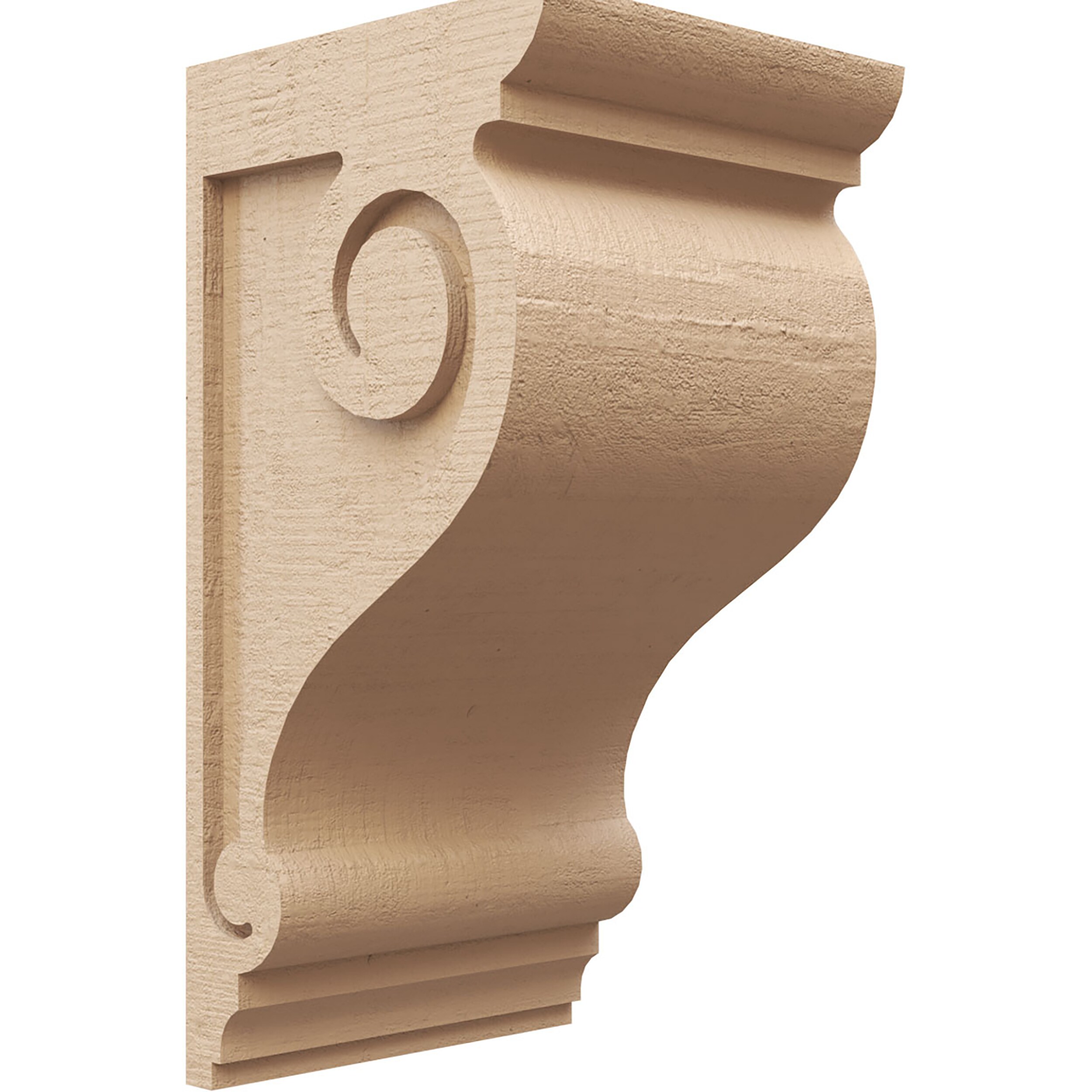 Ekena Millwork CORU10X10X20SCRRCPR 10-in x 10-in x 20-in Rough Cedar Woodgrain TimberThane Primed Urethane Paintable/Stainable Corbel