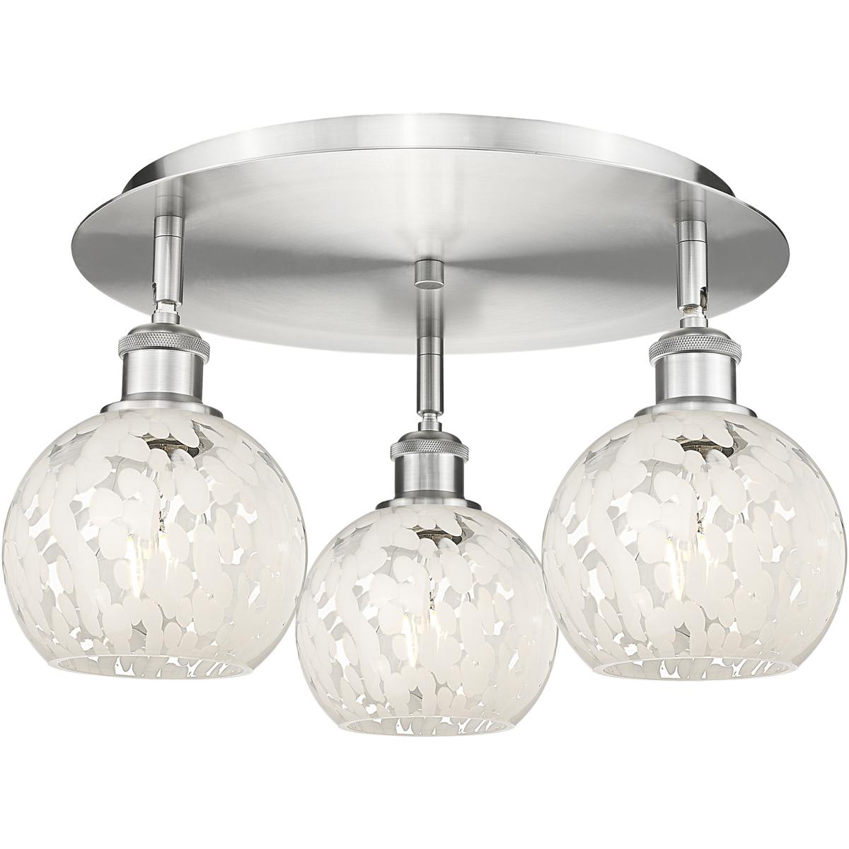 Innovations Lighting 2674194 516-3C-SN-G1216-6WM Ballston White Mouchette Flush Mount