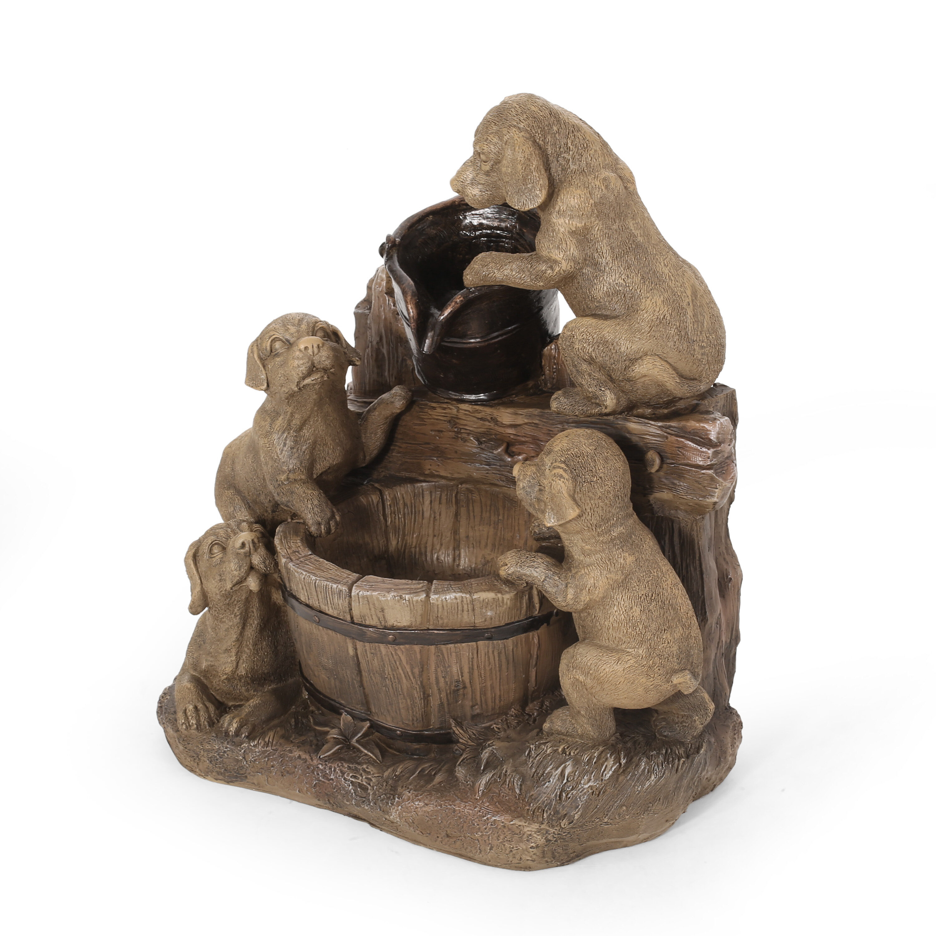 Best Selling Home Decor 314378 22.75-in H Resin Outdoor Fountain Statue Pump Included