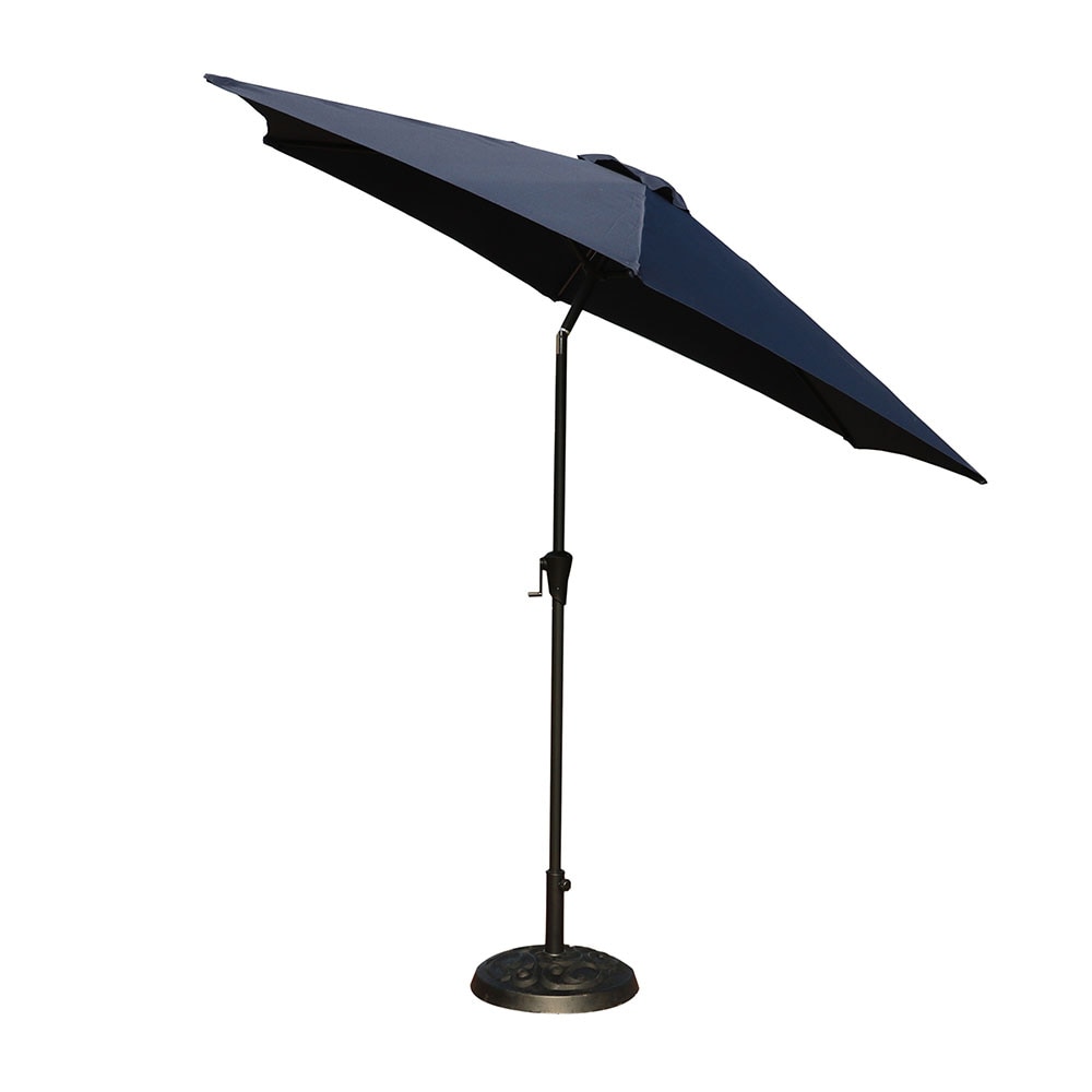 Sunrinx MG38-PU-16 8.8-Feet Aluminum Blue Market Patio Umbrella with Base